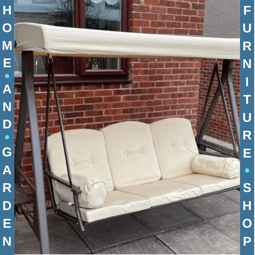 3 Seater Outdoor Garden Swing Chair with Steel Frame Patio Seat Bench w/ Canopy - Home and Garden Furniture Shop - rustic - furniture