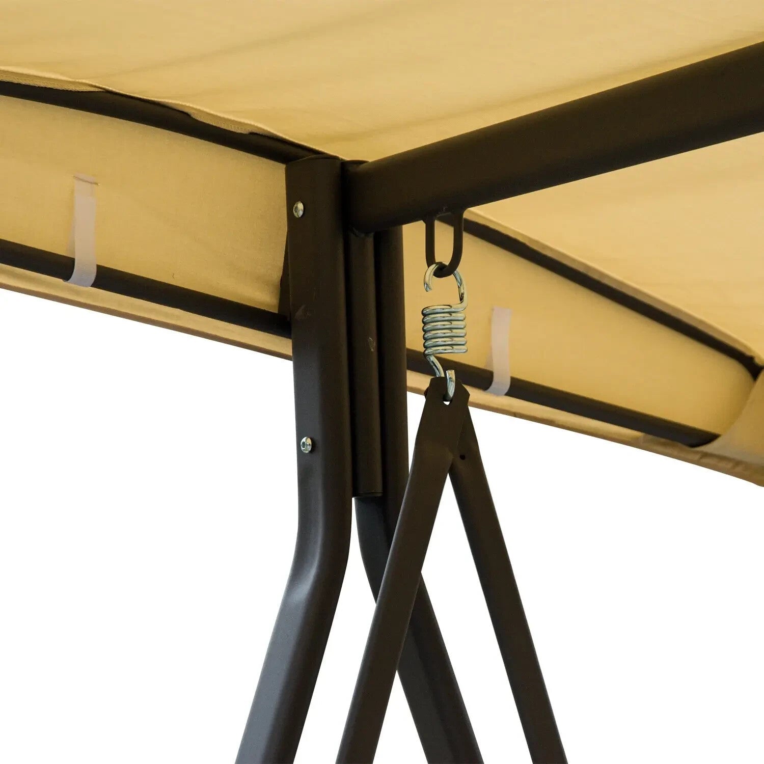 3 Seater Outdoor Garden Swing Chair with Steel Frame Patio Seat Bench w/ Canopy - Home and Garden Furniture Shop - rustic - furniture