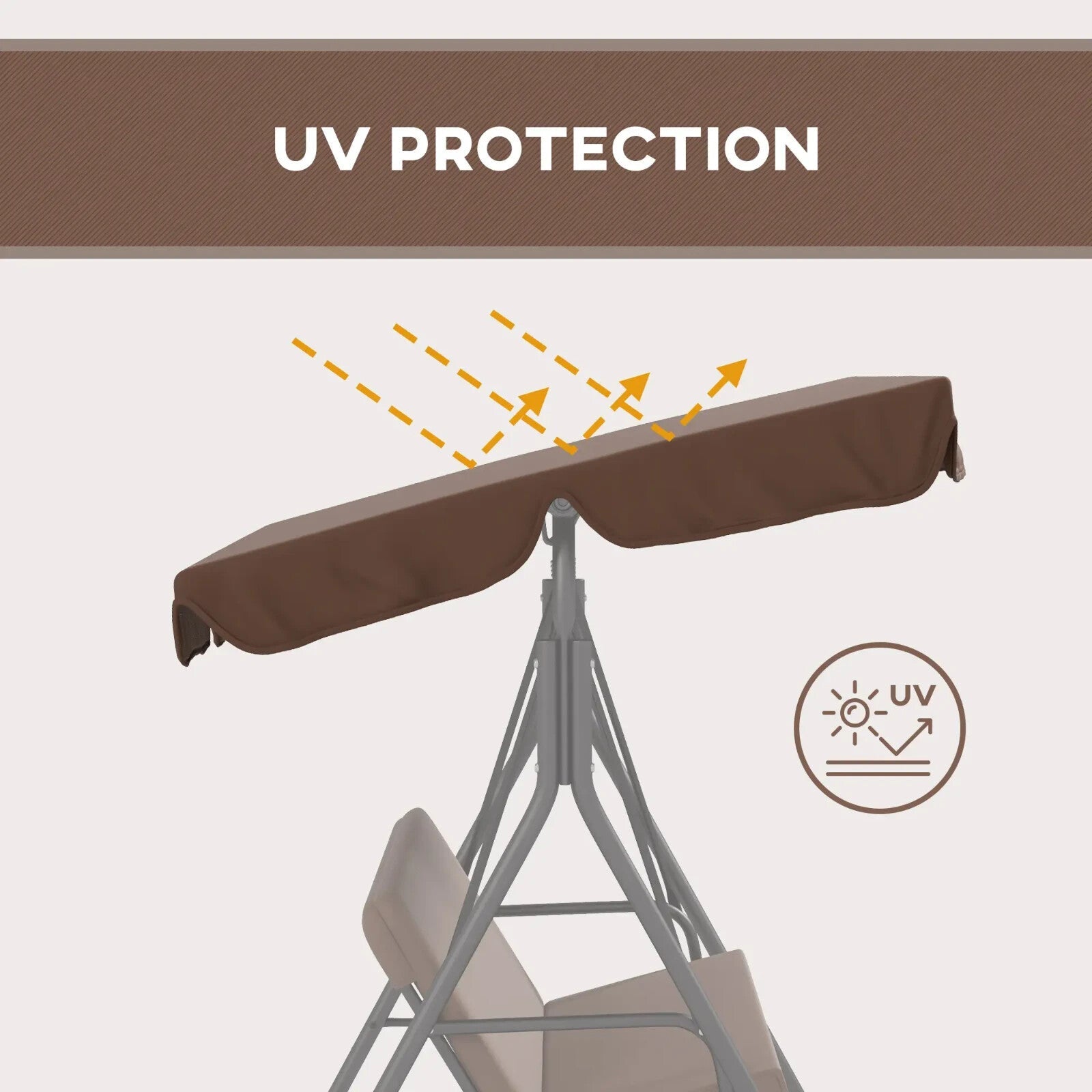 3 Seater Swing Chair w/ Adjustable Canopy Patio Hammock Bench Outdoor Seat - Home and Garden Furniture Shop - rustic - furniture