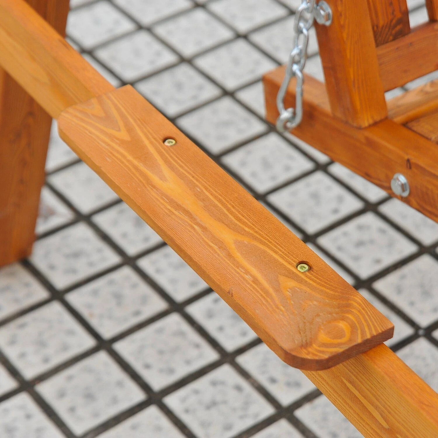 3 Seater Wooden Garden Swing Bench Outdoor Patio Chair with Backrest Canopy - Home and Garden Furniture Shop - rustic - furniture