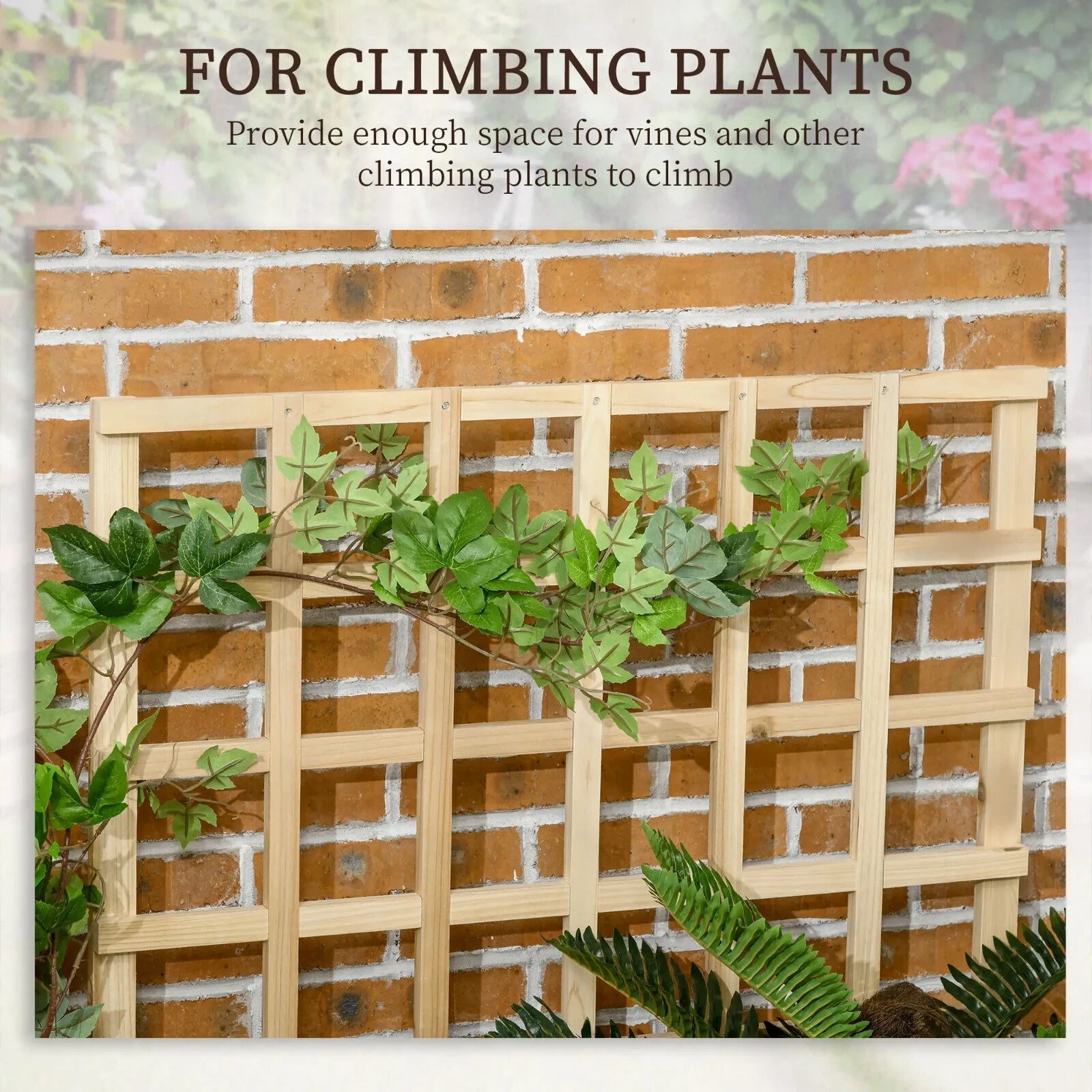 3 Tier Garden Planters w/ Trellis Wood Raised Beds for Vine Climbing 95x95x110cm - Home and Garden Furniture Shop - rustic - furniture