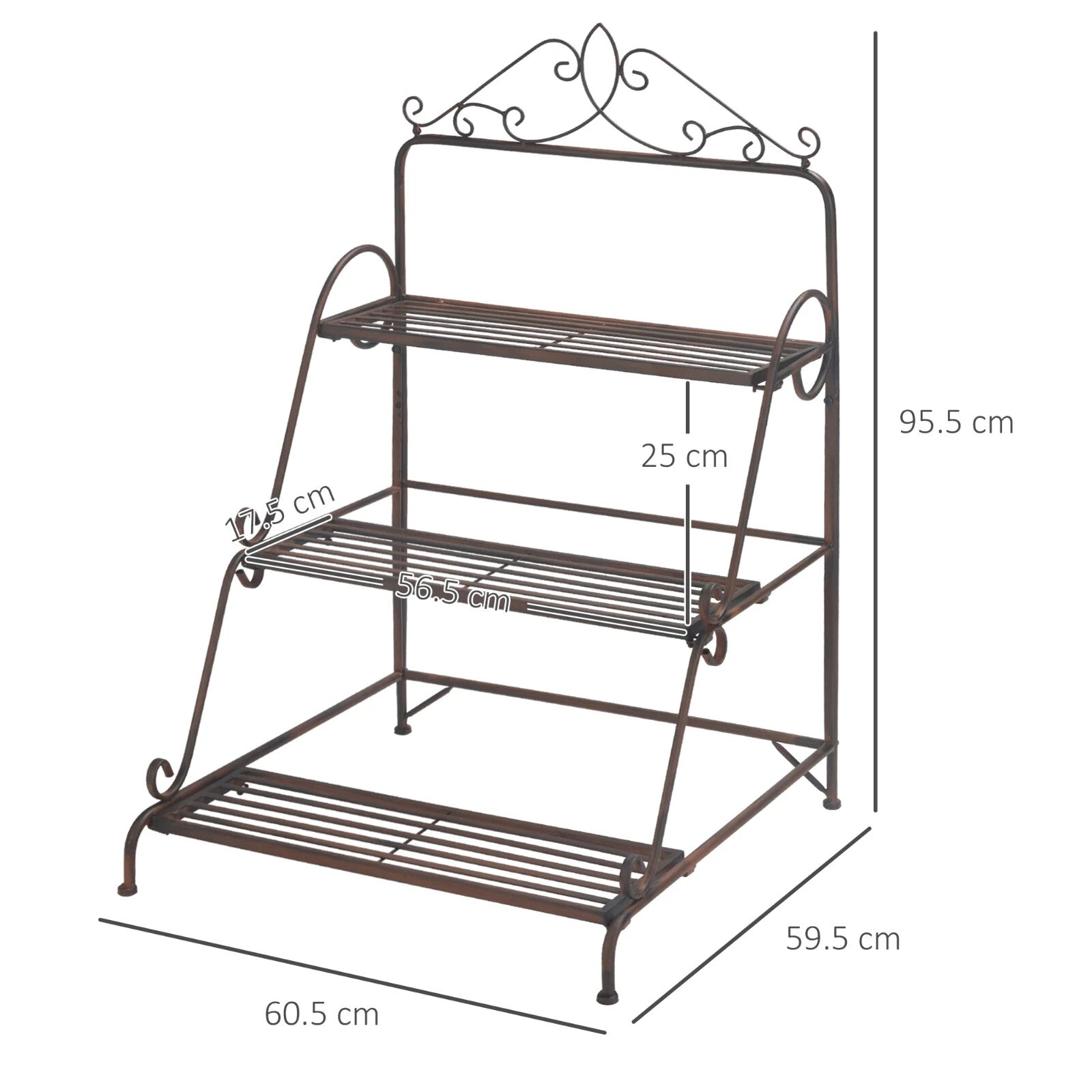 3 Tier Metal Plant Stand Flower Pot Holder Display Shelf For Indoor Outdoor - Home and Garden Furniture Shop - rustic - furniture