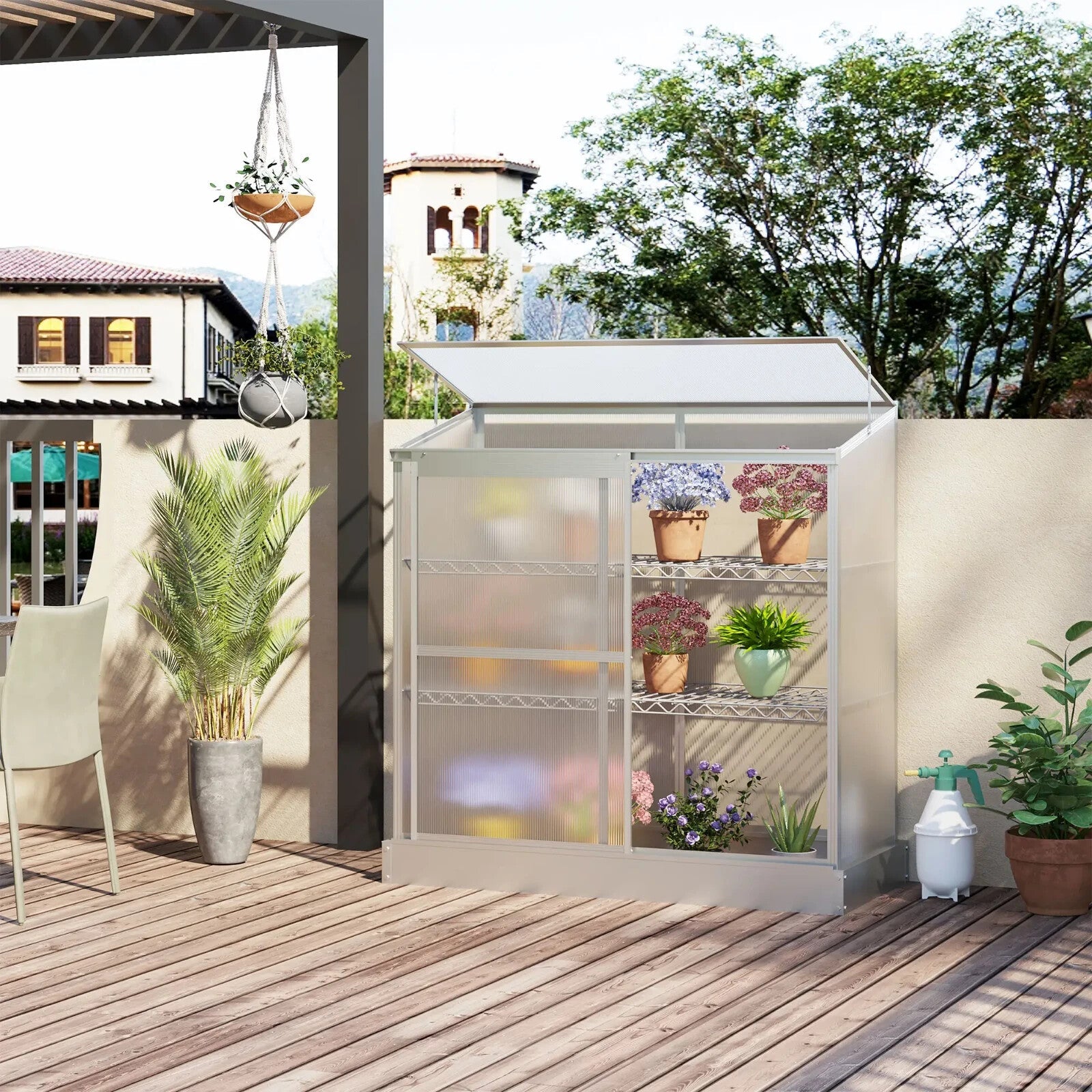 3 Tier Mini Greenhouse with Shelves and Foundation Plant Grow House for Garden - Home and Garden Furniture Shop - rustic - furniture