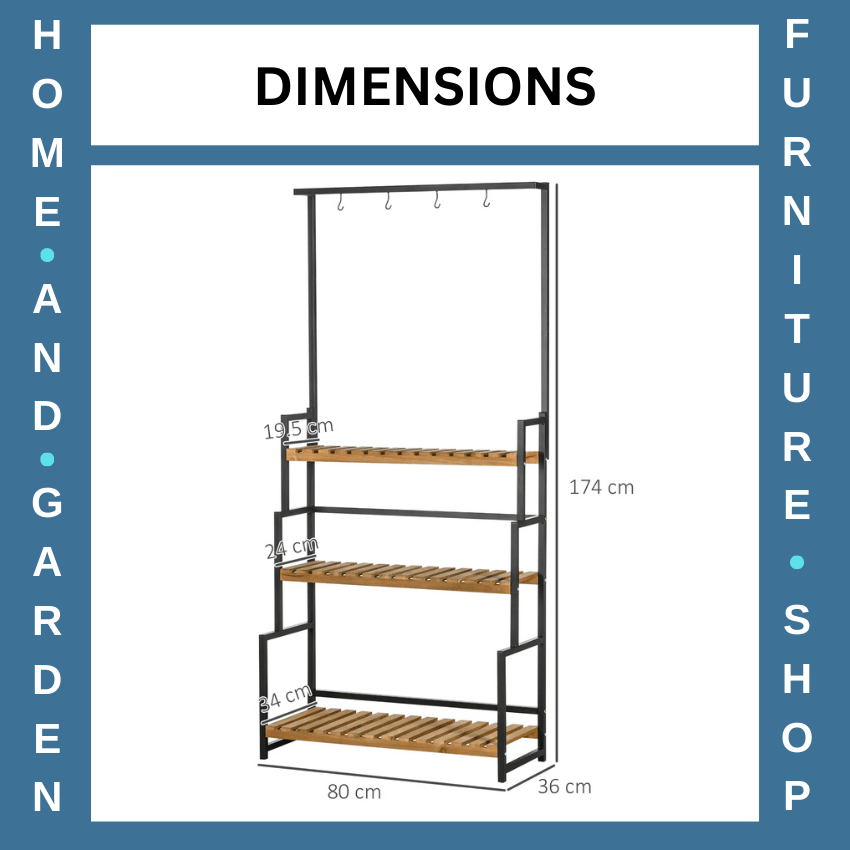 3 Tier Plant Stand w/ Hooks Indoor Outdoor Flower Rack Balcony Garden Shelf Unit - Home and Garden Furniture Shop - rustic - furniture