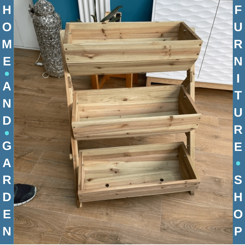 3 Tier Raised Garden Bed Wooden Elevated Planter Grow Box for Herbs Outdoor - Home and Garden Furniture Shop - rustic - furniture