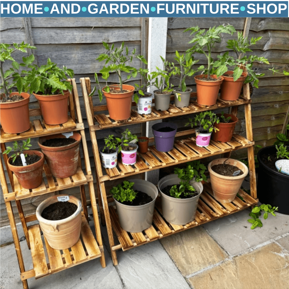 3 Tier Wooden Flower Display Shelf Plant Stand Indoor Outdoor Garden Storage - Home and Garden Furniture Shop - rustic - furniture