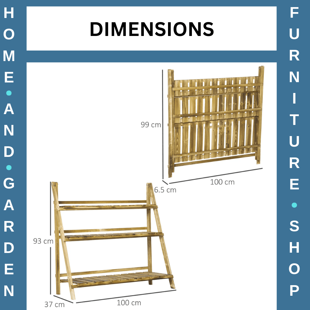 3 Tier Wooden Flower Display Shelf Plant Stand Indoor Outdoor Garden Storage - Home and Garden Furniture Shop - rustic - furniture