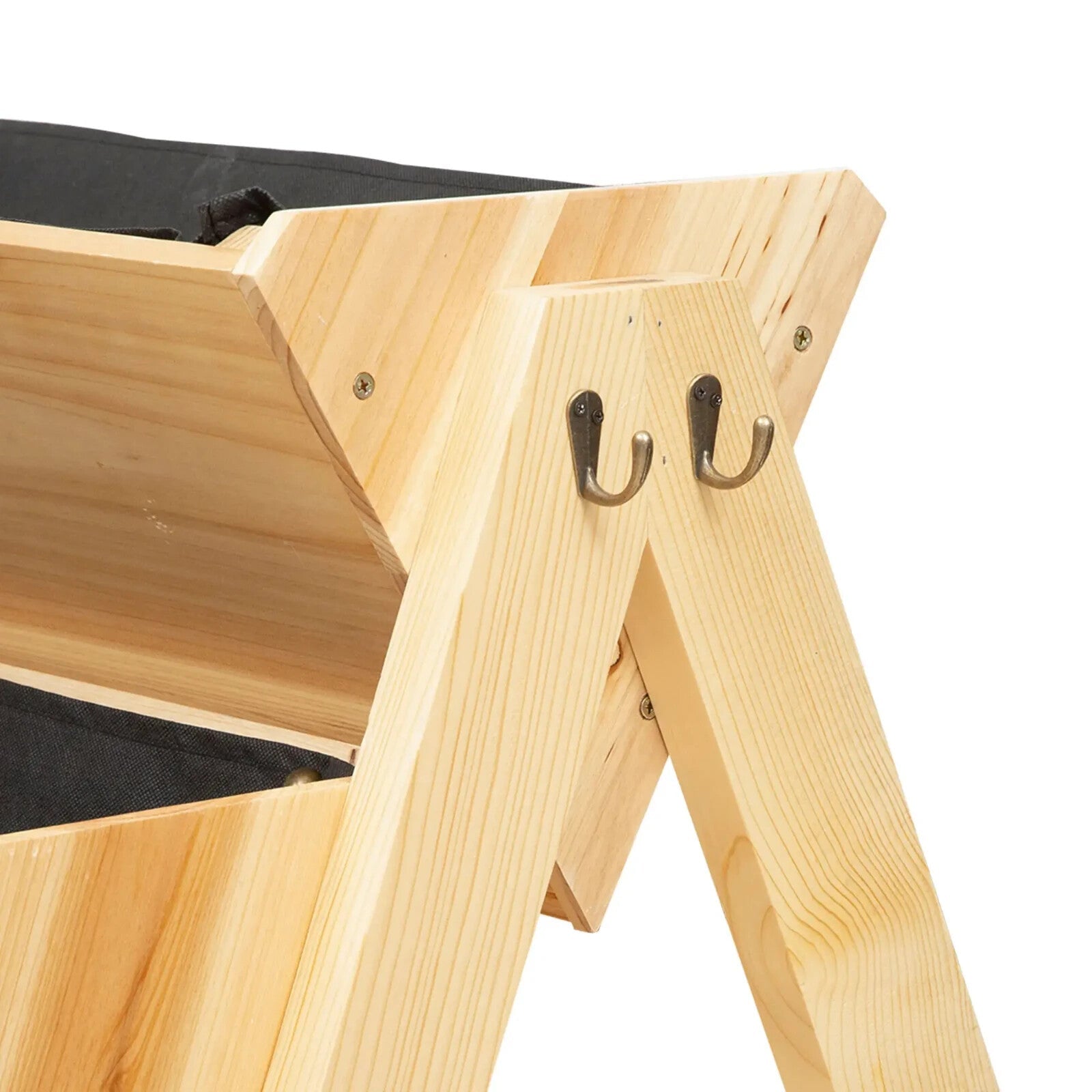 3 Tier Wooden Garden Plant Stand Raised Flower Bed with Hooks and Storage Shelf - Home and Garden Furniture Shop - rustic - furniture