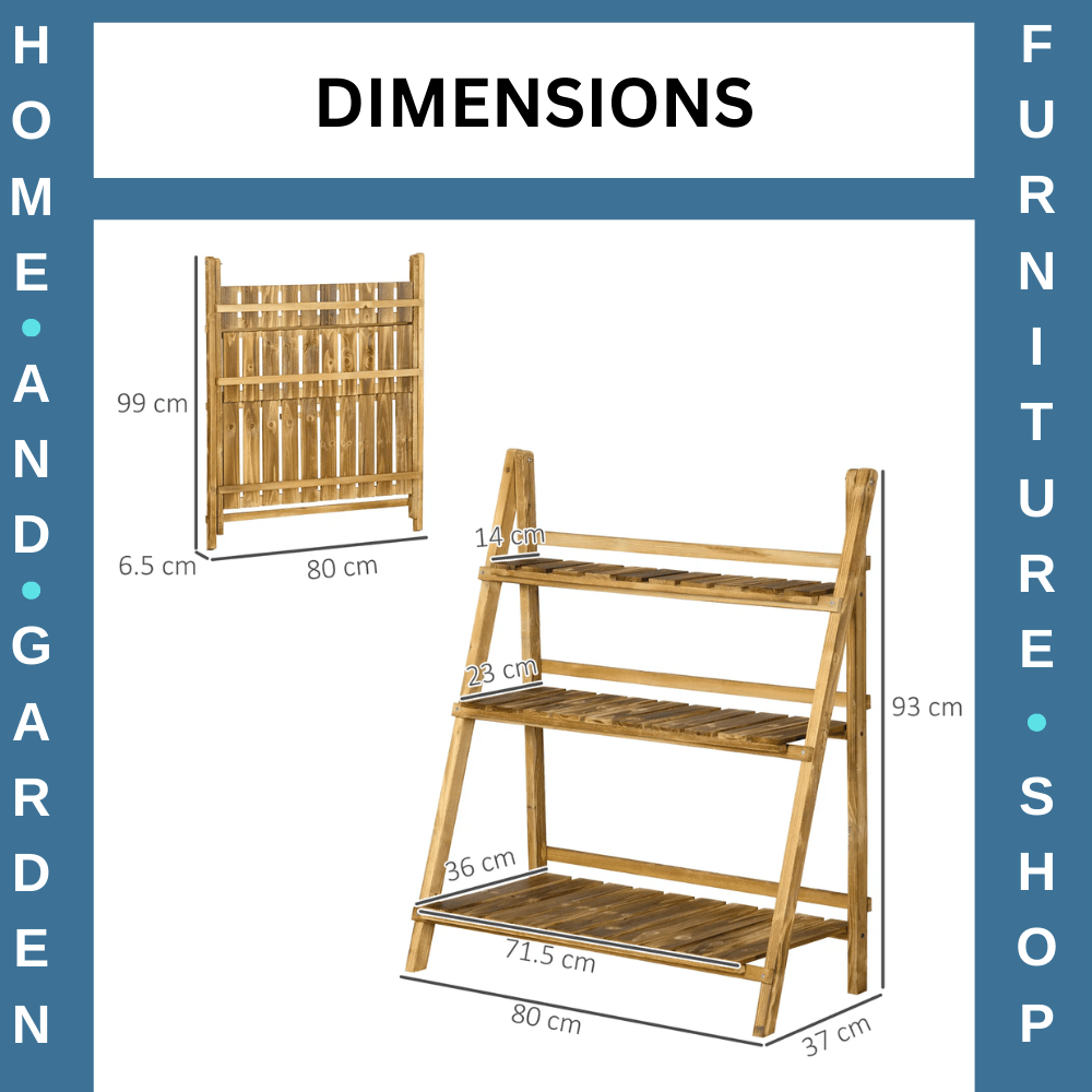 3 Tier Wooden Garden Planter Stand with Shelves Flower Pot Display Rack Outdoor - Home and Garden Furniture Shop - rustic - furniture