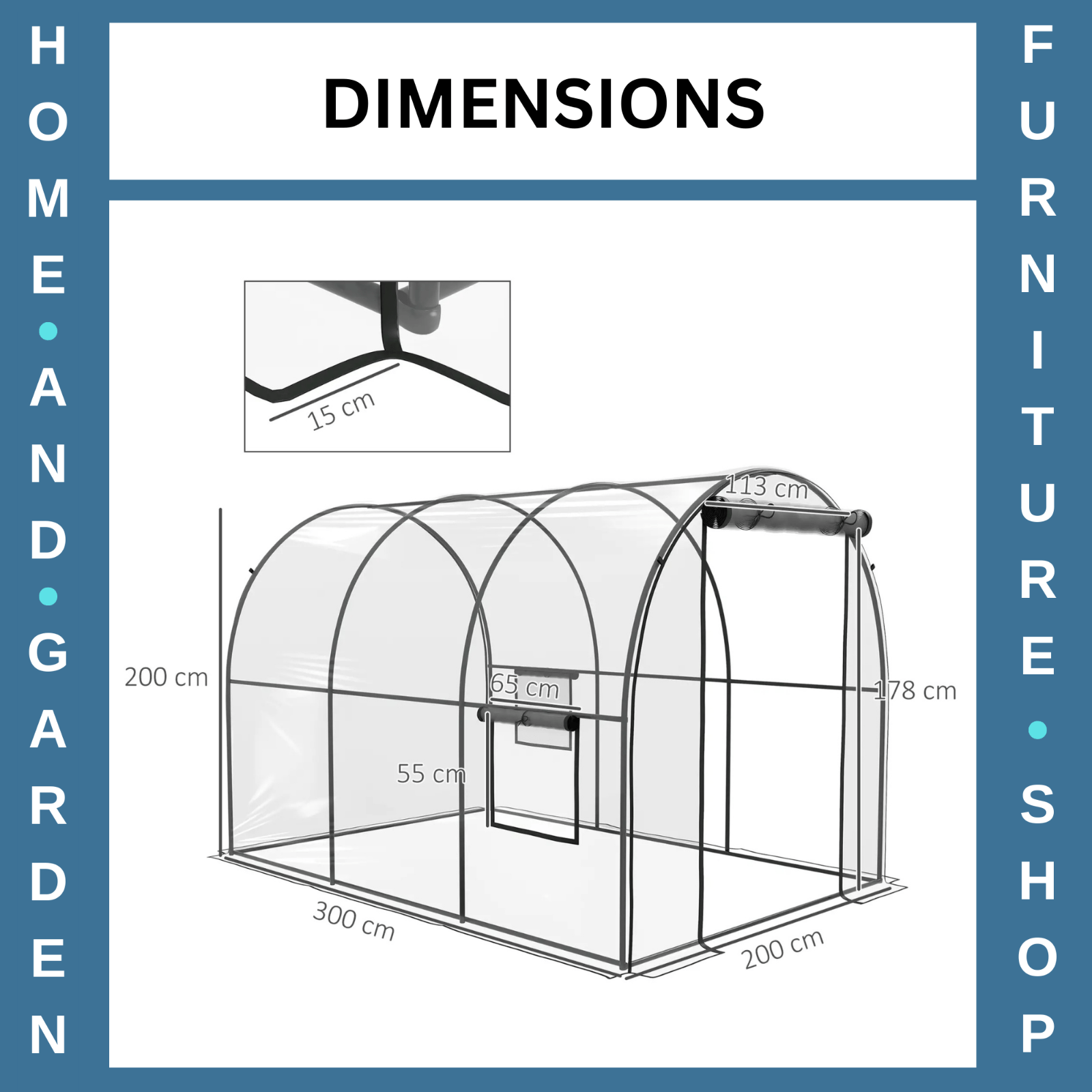3 x 2 x 2m Walk In Polytunnel Greenhouse with Mesh Window Door Steel Frame Cover - Home and Garden Furniture Shop - rustic - furniture