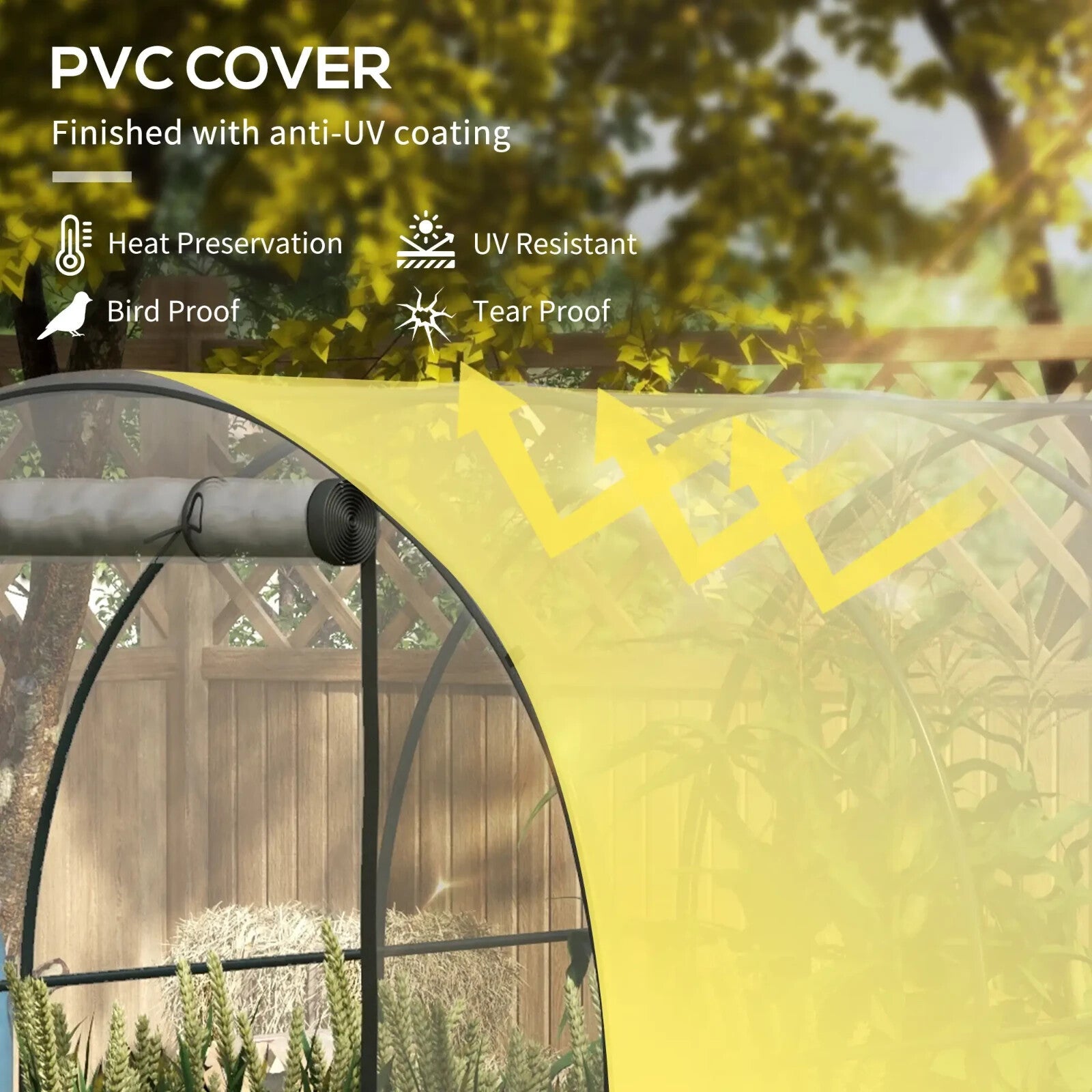 3 x 2 x 2m Walk In Polytunnel Greenhouse with Mesh Window Door Steel Frame Cover - Home and Garden Furniture Shop - rustic - furniture