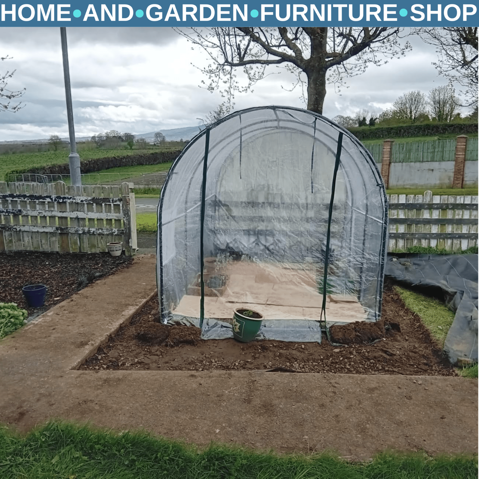 3 x 2 x 2m Walk In Polytunnel Greenhouse with Mesh Window Door Steel Frame Cover - Home and Garden Furniture Shop - rustic - furniture
