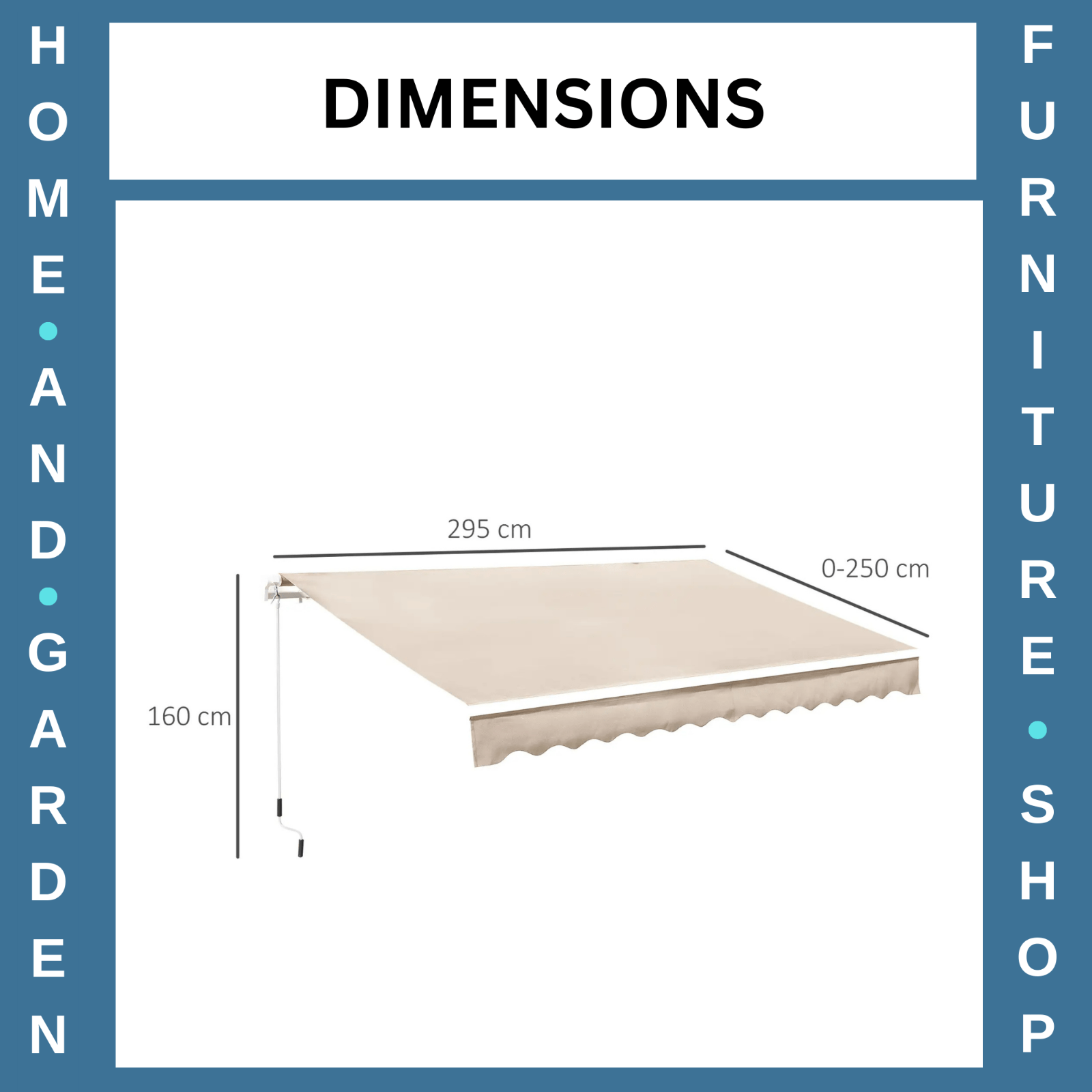 3 x 2.5m Manual Retractable Awning Garden Patio Canopy Shelter Wall Mounted - Home and Garden Furniture Shop - rustic - furniture