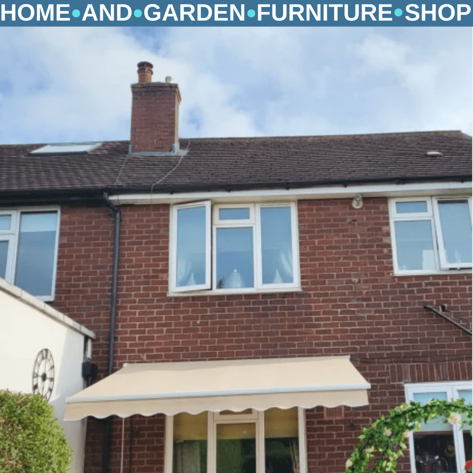 3 x 2.5m Manual Retractable Awning Garden Patio Canopy Shelter Wall Mounted - Home and Garden Furniture Shop - rustic - furniture