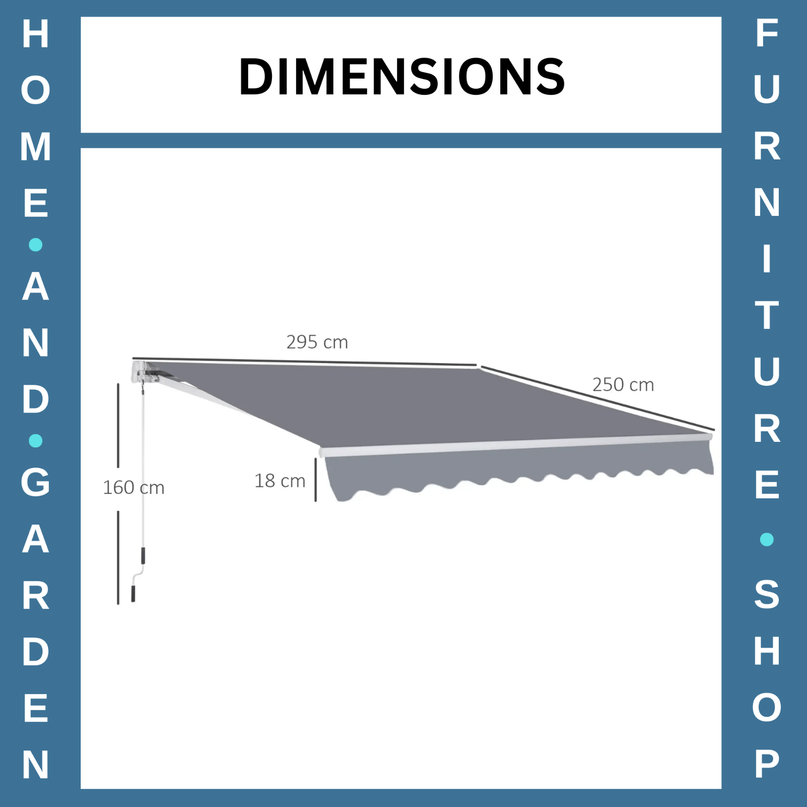 3 x 2.5m Manual Retractable Garden Awning Canopy Sun Shade Shelter for Outdoors - Home and Garden Furniture Shop - rustic - furniture
