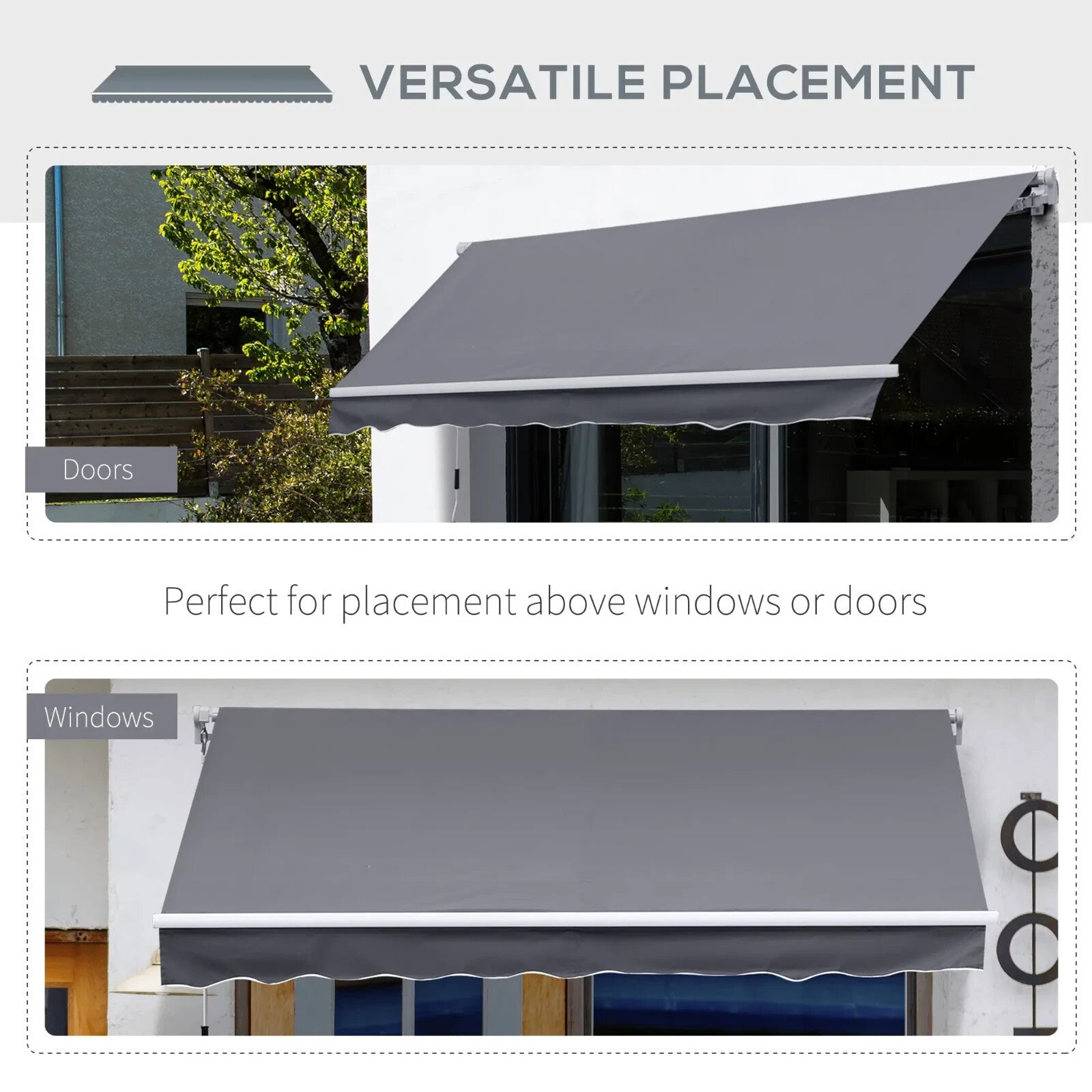 3 x 2.5m Manual Retractable Garden Awning Canopy Sun Shade Shelter for Outdoors - Home and Garden Furniture Shop - rustic - furniture