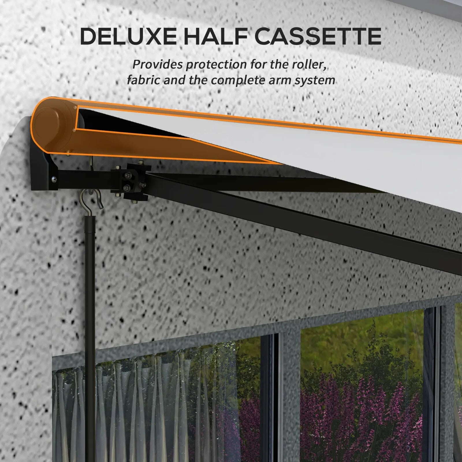 3 x 2m Electric Retractable Awning Canopy with Remote for Patio Door or Window - Home and Garden Furniture Shop - rustic - furniture