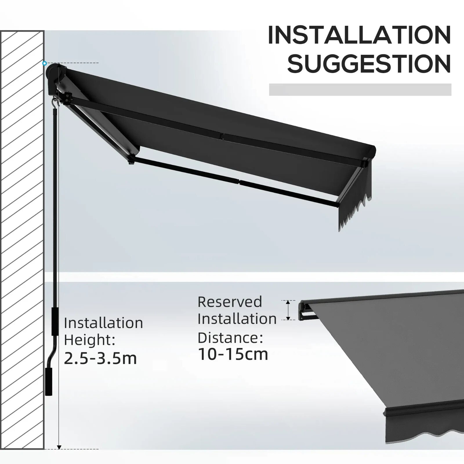 3 x 2m Electric Retractable Awning Canopy with Remote for Patio Door Window - Home and Garden Furniture Shop - rustic - furniture
