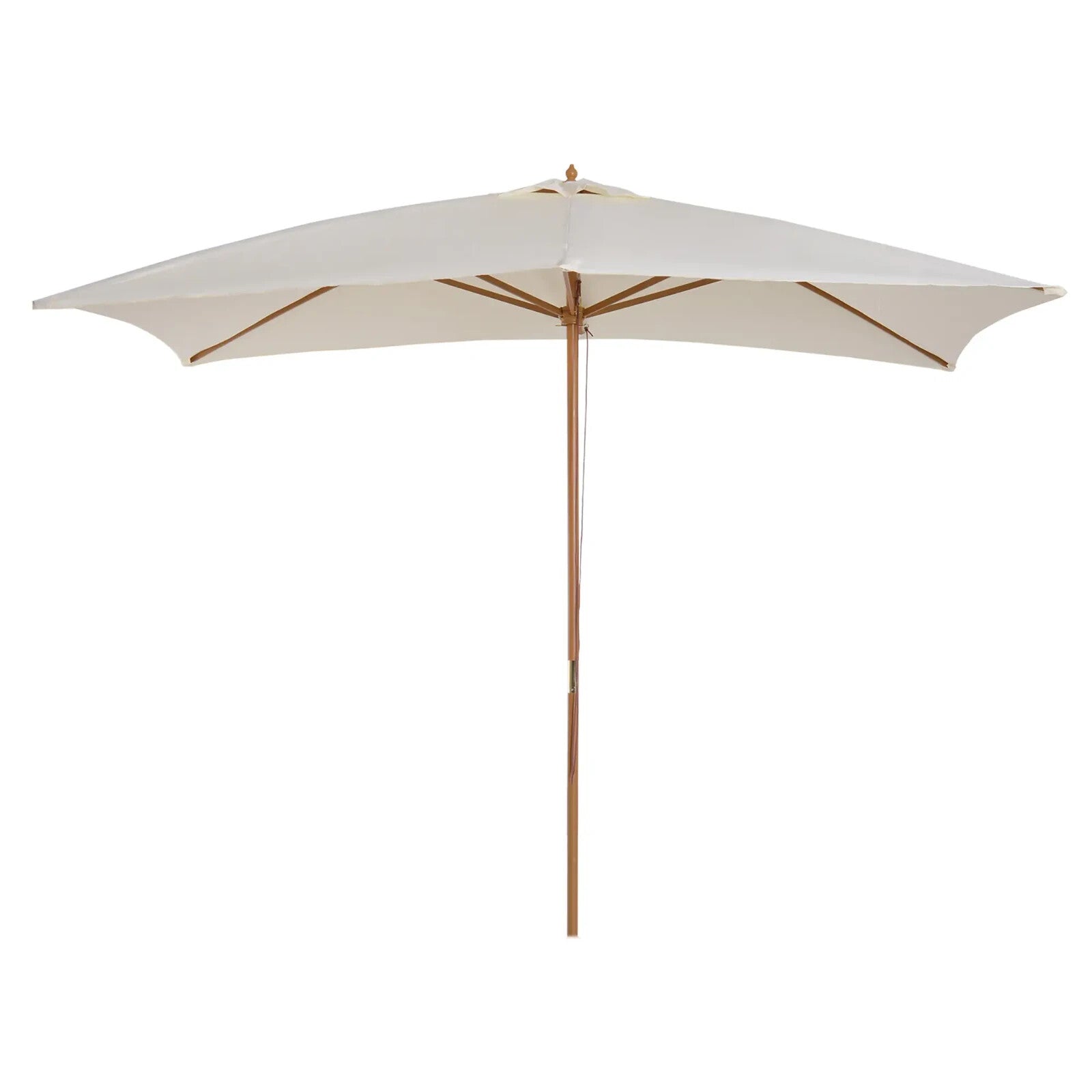 3 x 2m Wooden Patio Parasol Garden Sun Umbrella Outdoor Shade Push Button - Home and Garden Furniture Shop - rustic - furniture
