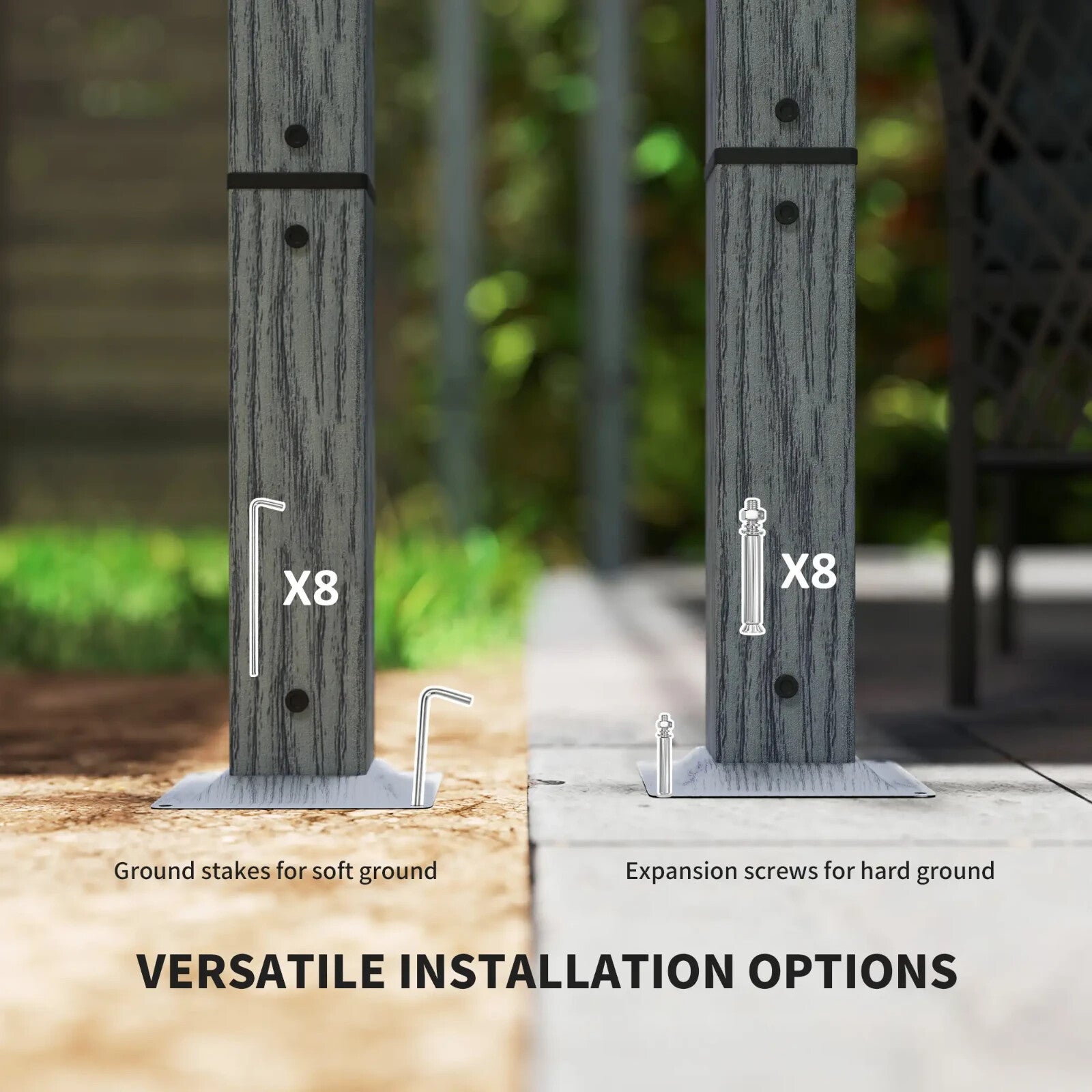 3 x 3 m Garden Pergola with Retractable Roof Canopy Aluminium Frame Gazebo Kit - Home and Garden Furniture Shop - rustic - furniture