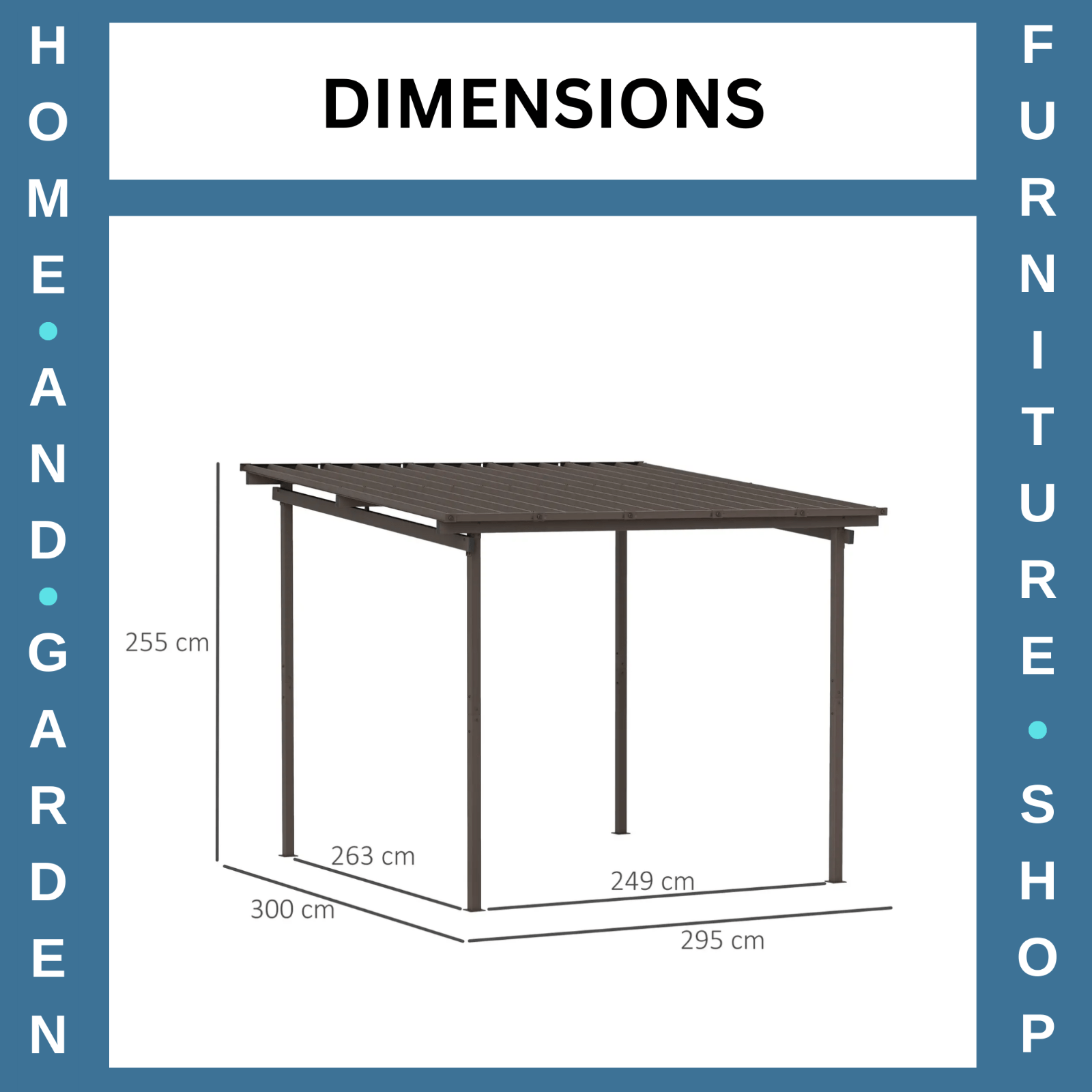 3 x 3 m Garden Pergola with Waterproof Metal Roof Lean To Hardtop Gazebo Outdoor - Home and Garden Furniture Shop - rustic - furniture