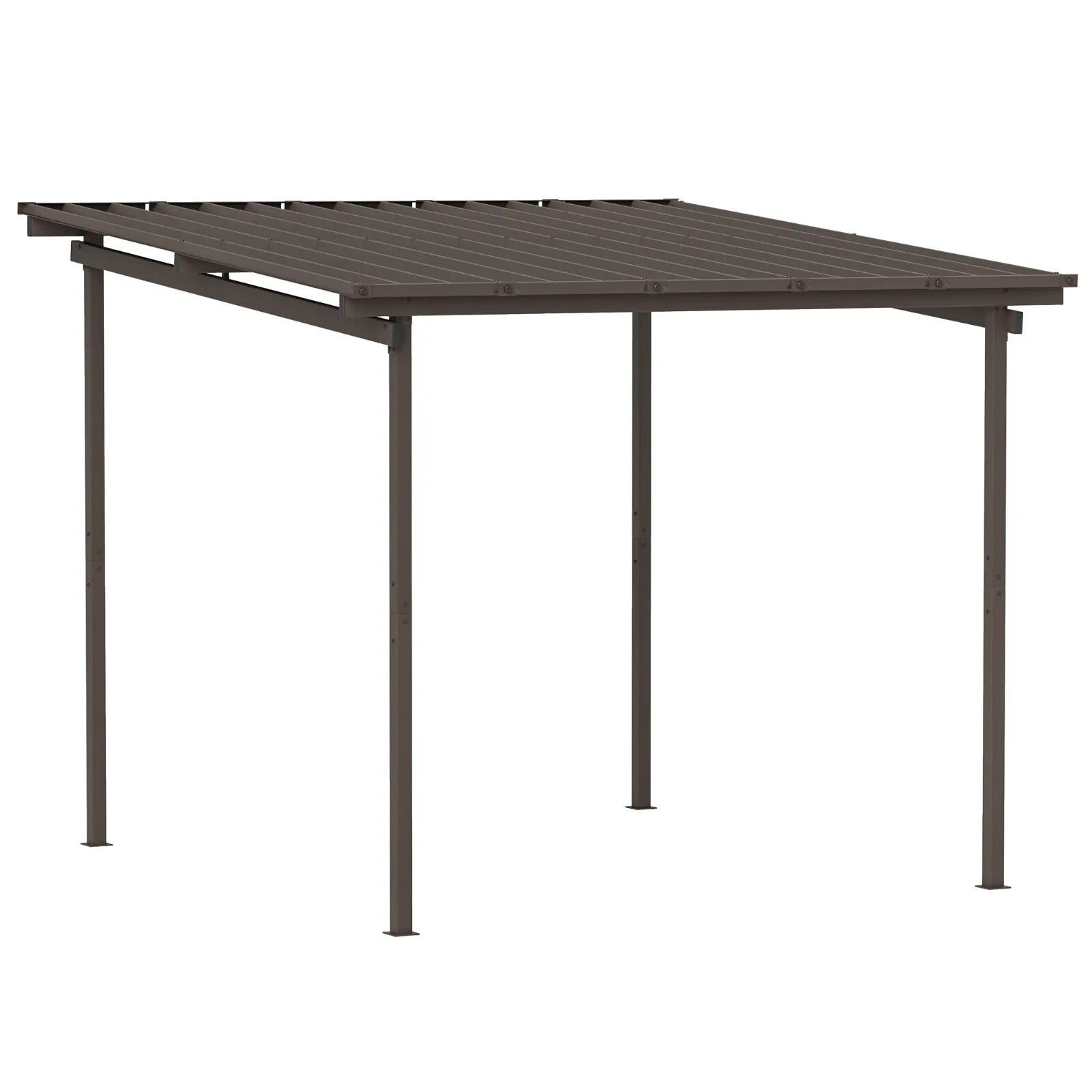 3 x 3 m Garden Pergola with Waterproof Metal Roof Lean To Hardtop Gazebo Outdoor - Home and Garden Furniture Shop - rustic - furniture