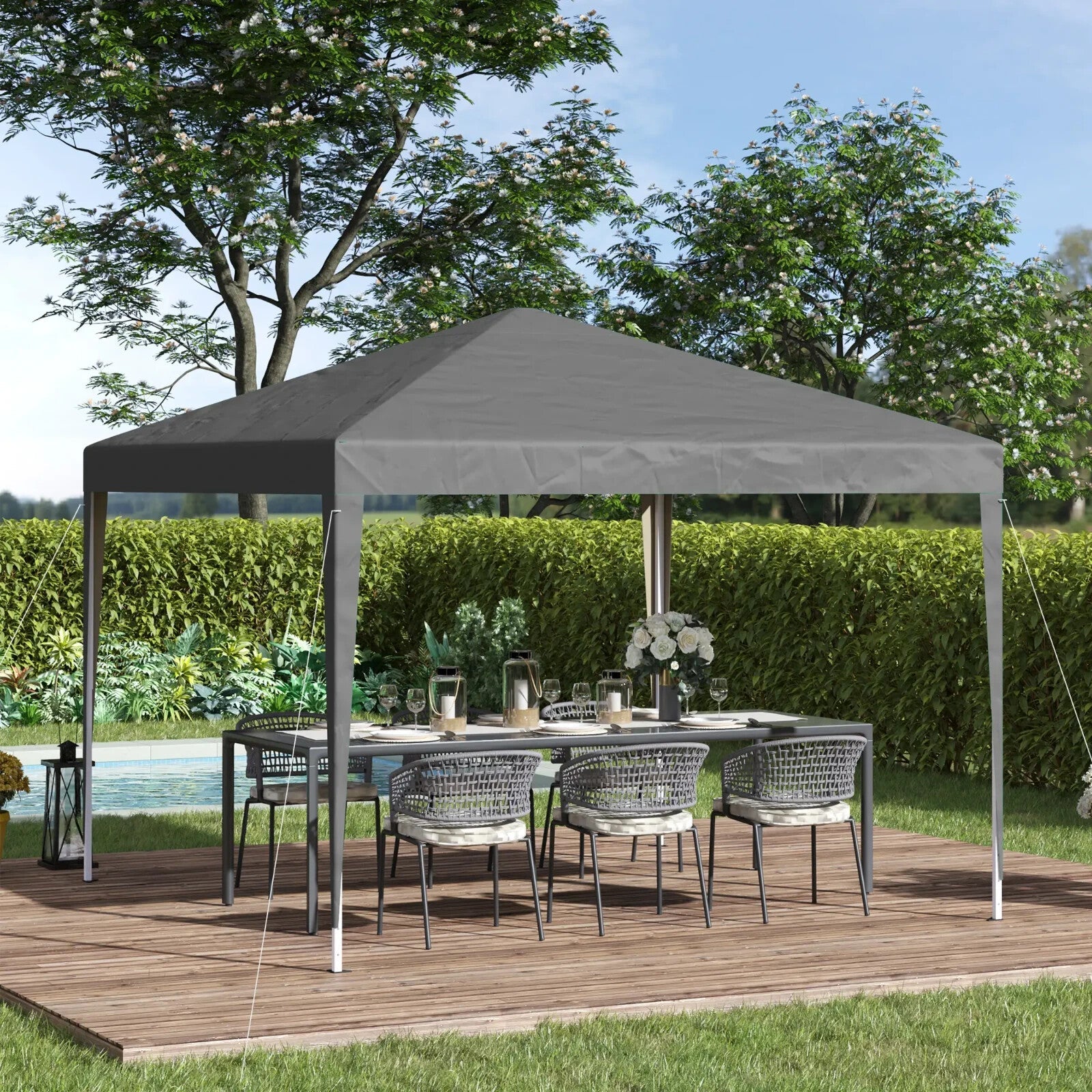 3 x 3 m Garden Pop Up Gazebo Marquee Party Tent Wedding Canopy Outdoor Shelter - Home and Garden Furniture Shop - rustic - furniture