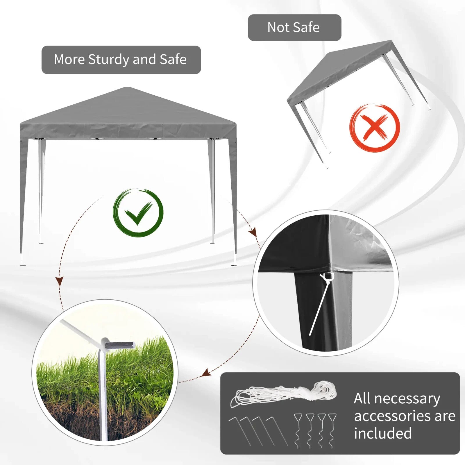 3 x 3 m Garden Pop Up Gazebo Marquee Party Tent Wedding Canopy Outdoor Shelter - Home and Garden Furniture Shop - rustic - furniture