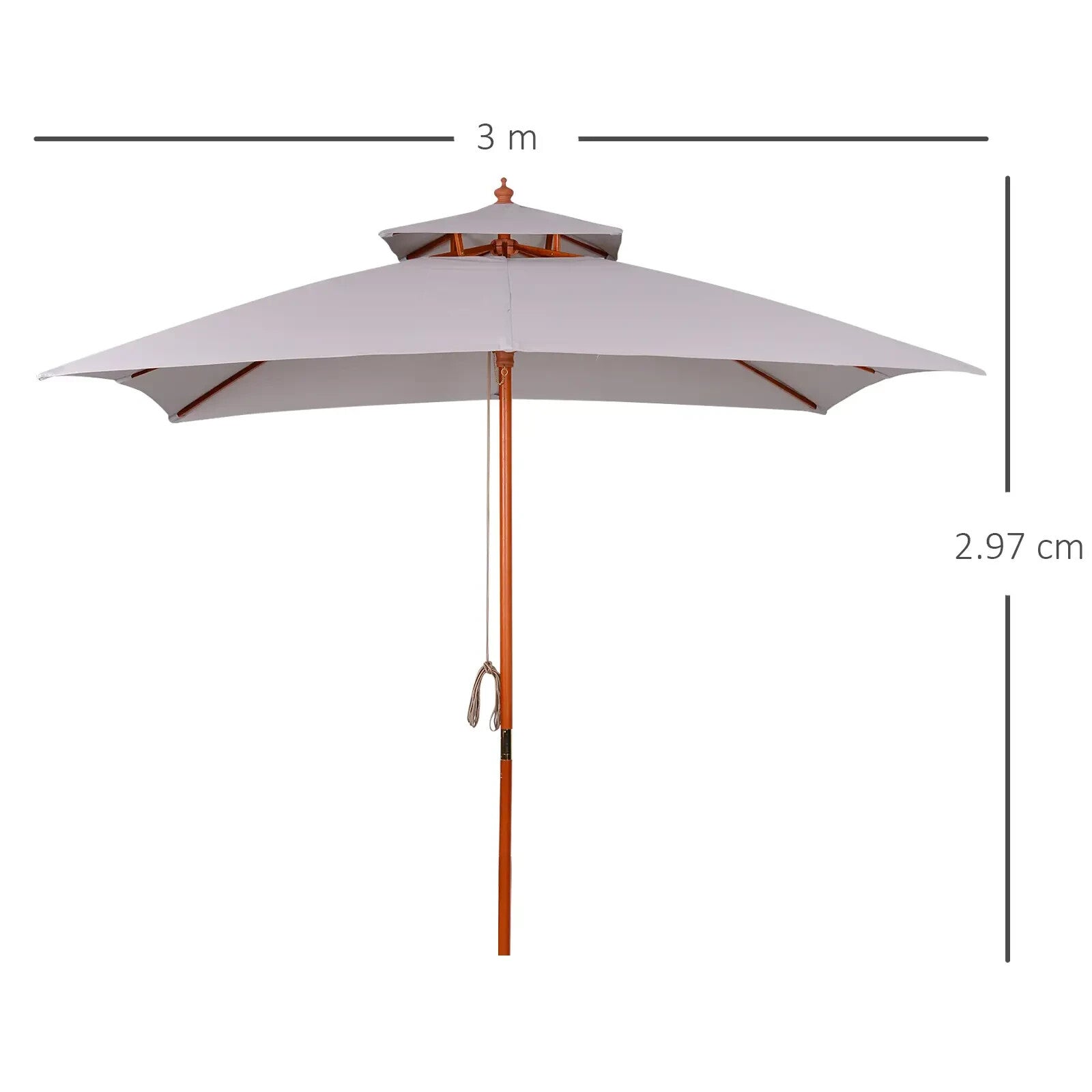 3 x 3 m Garden Umbrella Large Outdoor Parasol Sunshade Canopy with Double Tier - Home and Garden Furniture Shop - rustic - furniture