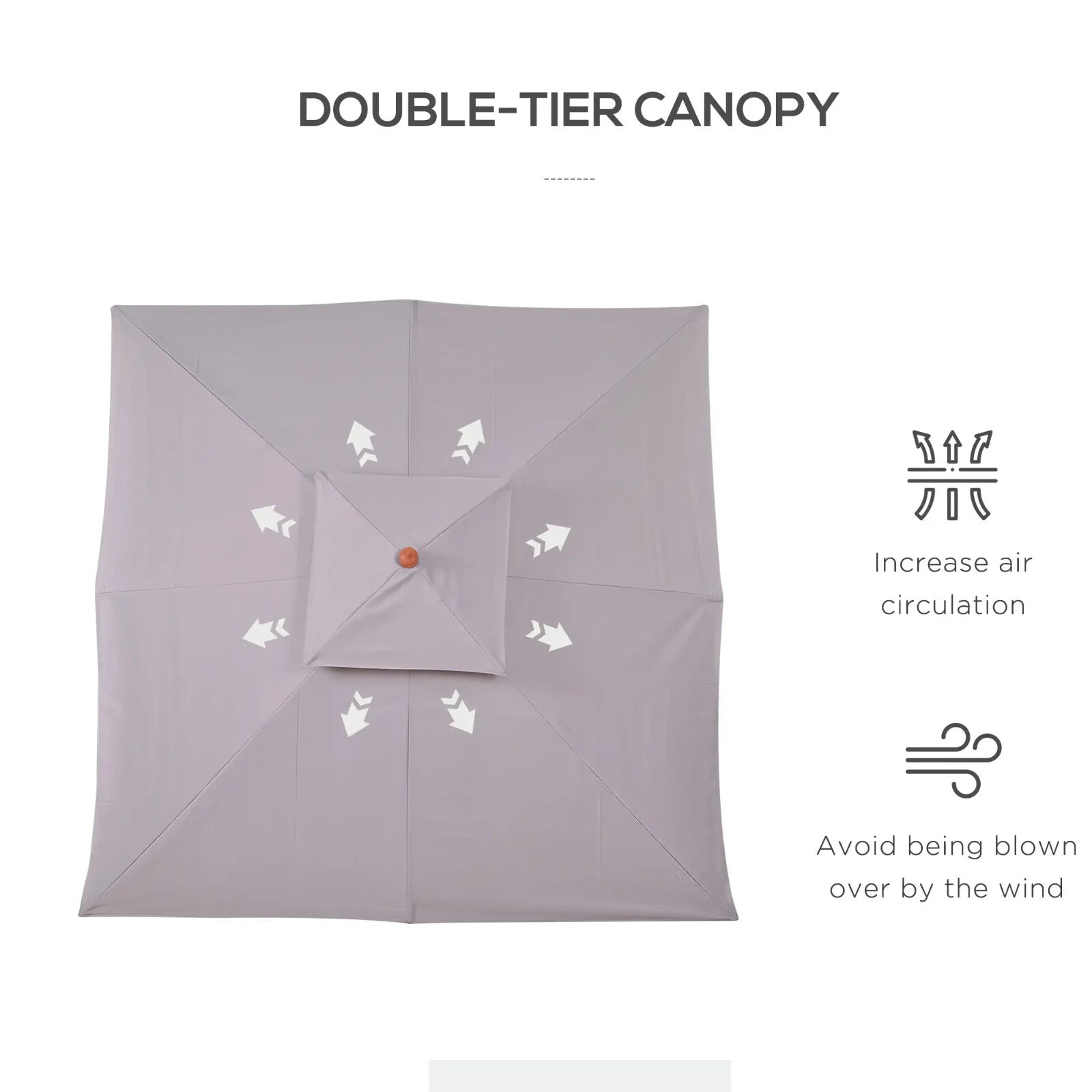 3 x 3 m Garden Umbrella Large Outdoor Parasol Sunshade Canopy with Double Tier - Home and Garden Furniture Shop - rustic - furniture