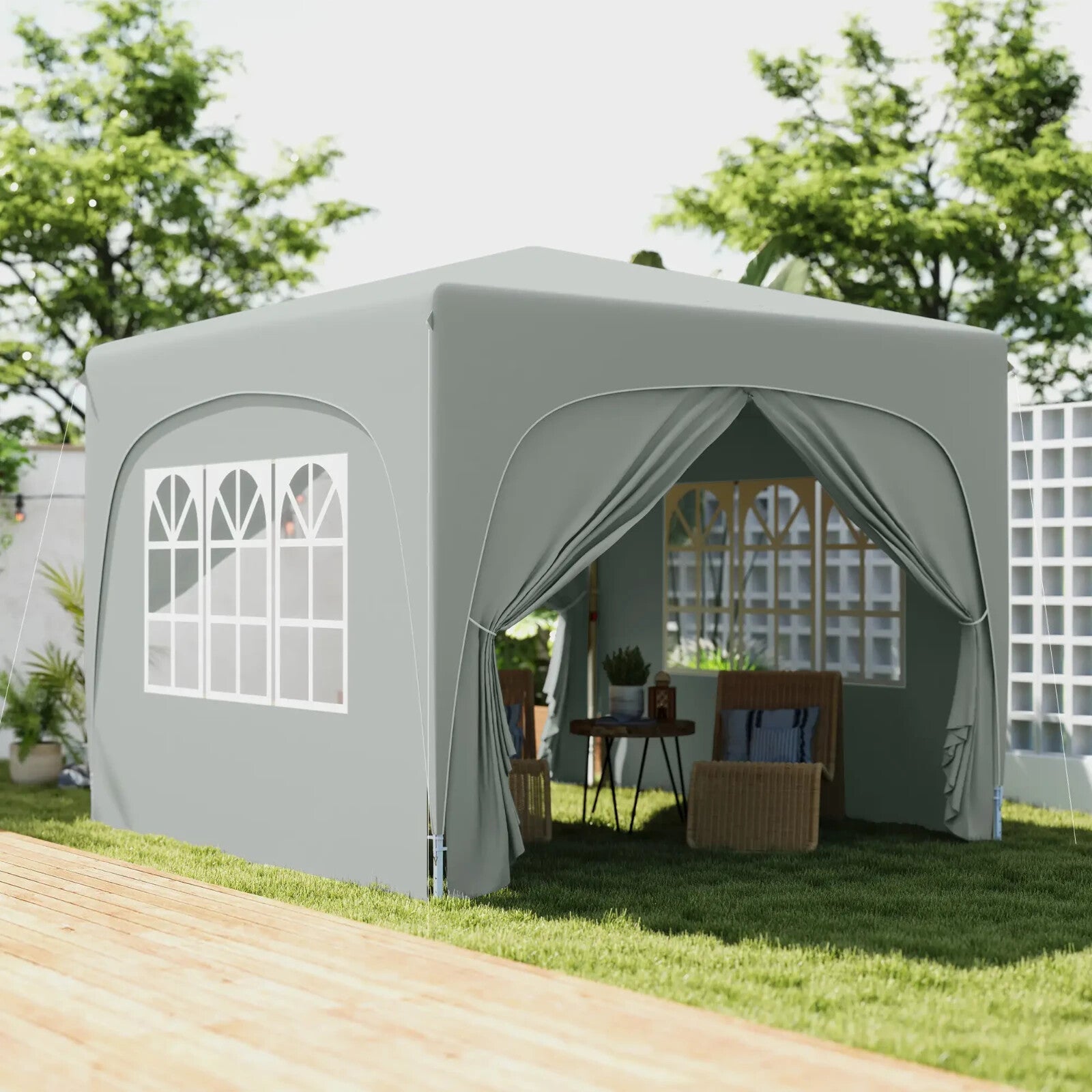 3 x 3 m Pop Up Gazebo with Sides Bag Height Adjustable Party Tent Event Shelter - Home and Garden Furniture Shop - rustic - furniture