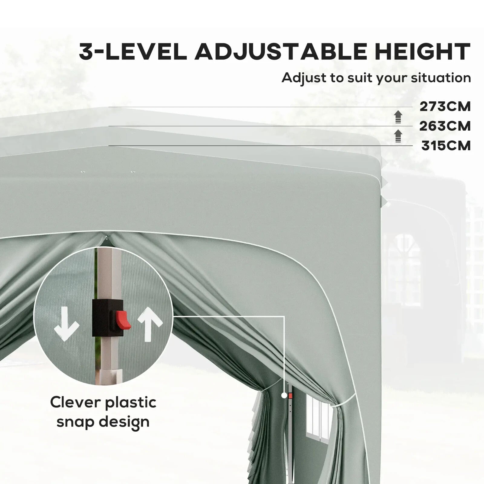 3 x 3 m Pop Up Gazebo with Sides Bag Height Adjustable Party Tent Event Shelter - Home and Garden Furniture Shop - rustic - furniture