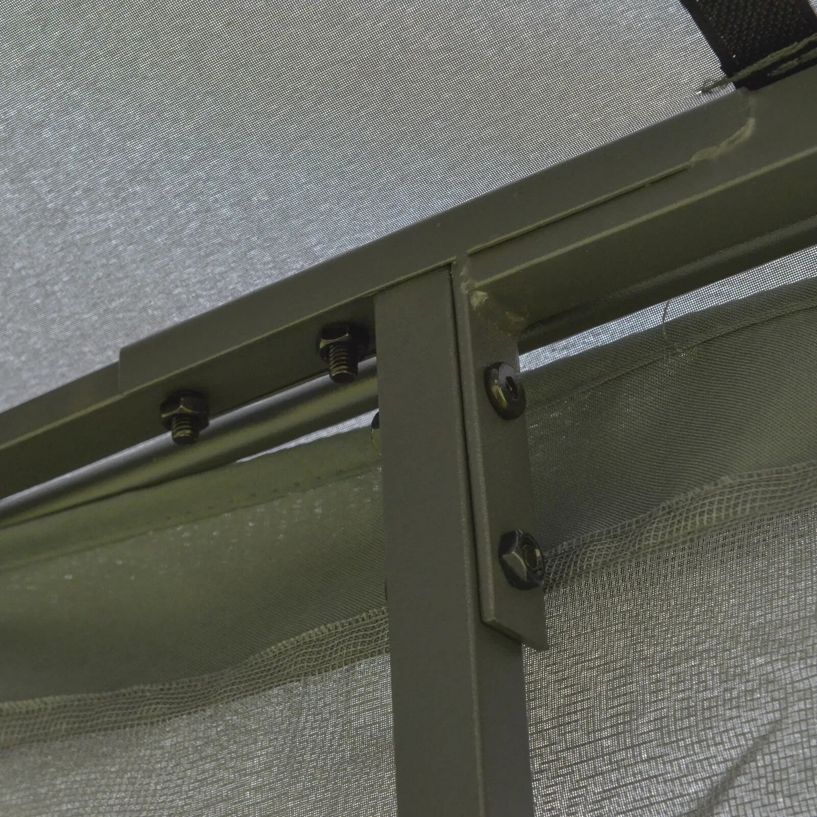 3 x 3m Garden Gazebo with Double Roof Canopy and Mesh Curtains for Outdoor Use - Home and Garden Furniture Shop - rustic - furniture