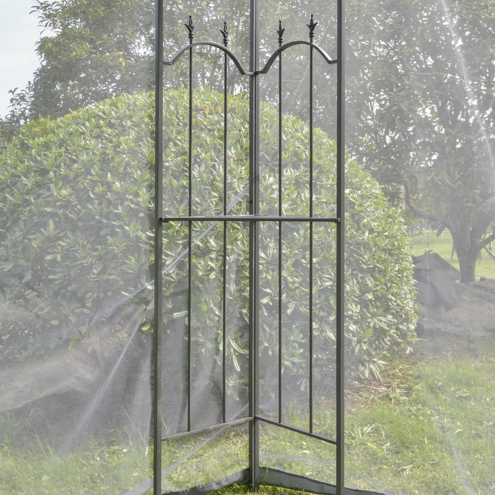 3 x 3m Garden Gazebo with Double Roof Canopy and Mesh Curtains for Outdoor Use - Home and Garden Furniture Shop - rustic - furniture