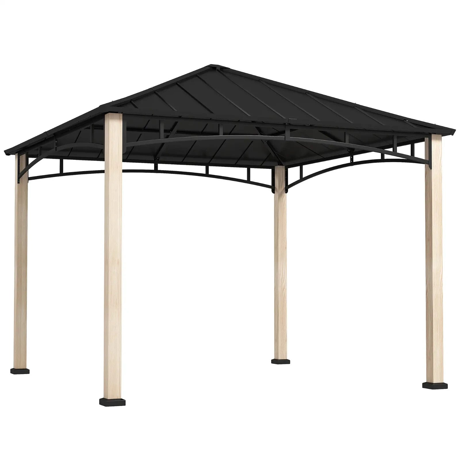 3 x 3m Hardtop Gazebo with Metal Roof Patio Garden Shelter Outdoor Metal Gazebo - Home and Garden Furniture Shop - rustic - furniture