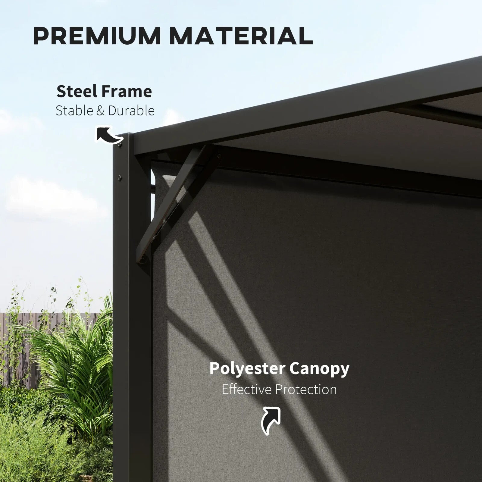 3 x 3m Pergola Retractable Roof Metal Gazebo Outdoor Sun Shade Shelter Canopy - Home and Garden Furniture Shop - rustic - furniture