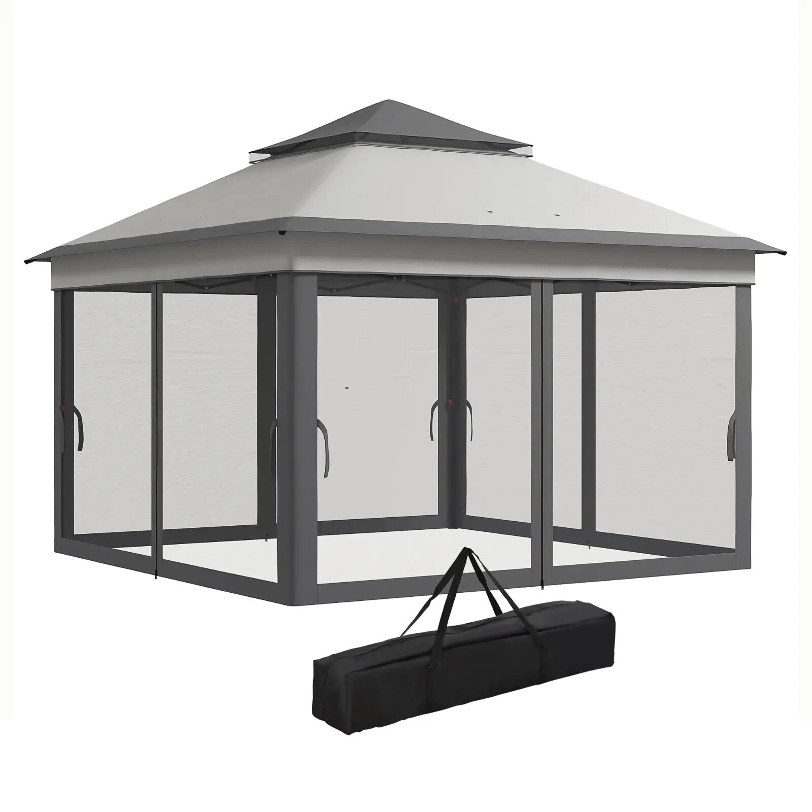 3 x 3m Pop Up Gazebo w/ Netting Carry Bag Height Adjustable Garden Event Shelter - Home and Garden Furniture Shop - rustic - furniture