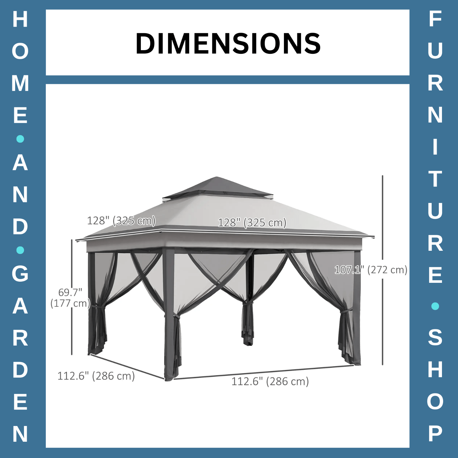 3 x 3m Pop Up Gazebo w/ Netting Carry Bag Height Adjustable Garden Event Shelter - Home and Garden Furniture Shop - rustic - furniture
