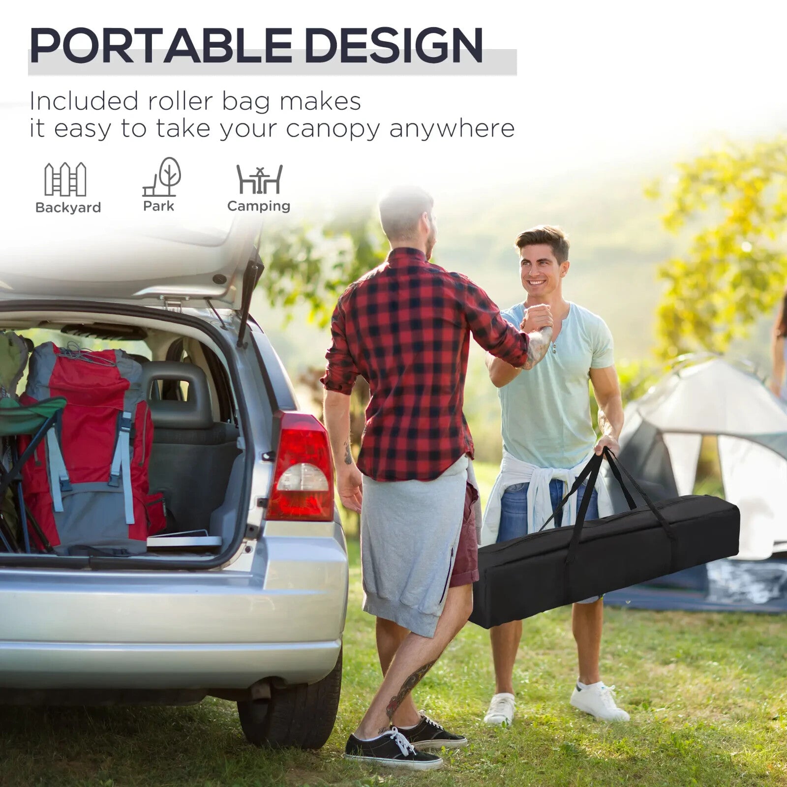 3 x 3m Pop Up Gazebo with Carry Bag Outdoor Camping Garden Shelter Party Tent - Home and Garden Furniture Shop - rustic - furniture