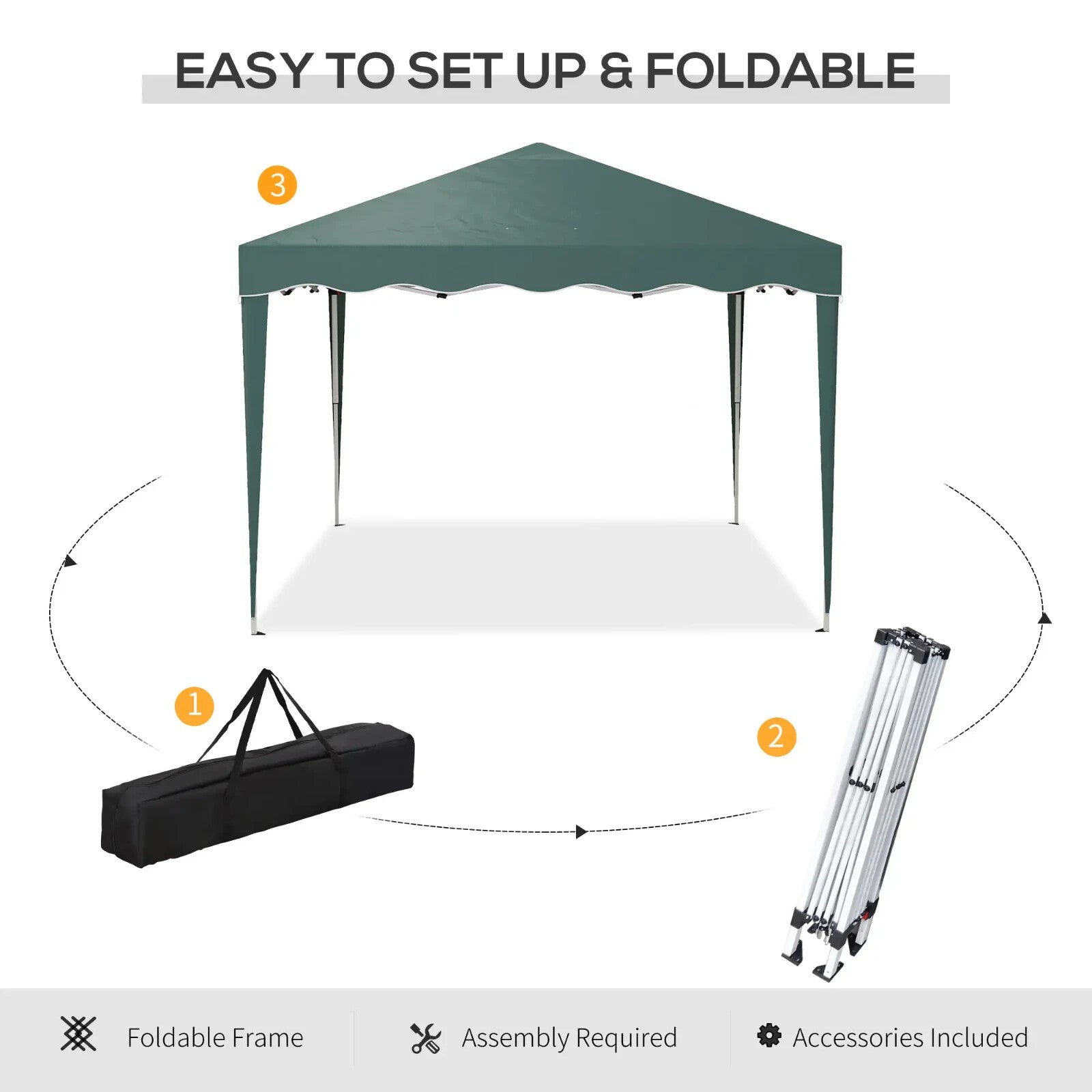 3 x 3m Pop Up Gazebo with Carry Bag Outdoor Camping Garden Shelter Party Tent - Home and Garden Furniture Shop - rustic - furniture