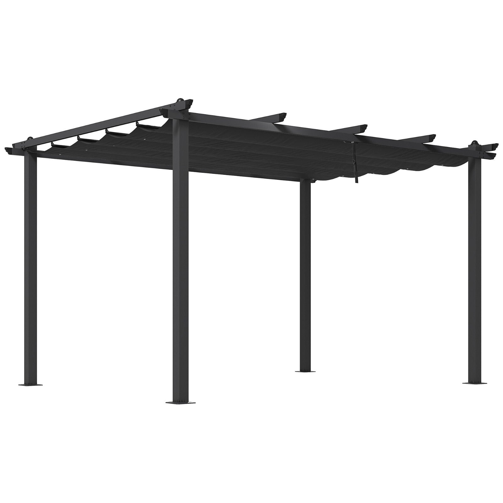 3 x 4m Aluminium Pergola Garden Gazebo with Retractable Roof Outdoor Canopy - Home and Garden Furniture Shop - rustic - furniture