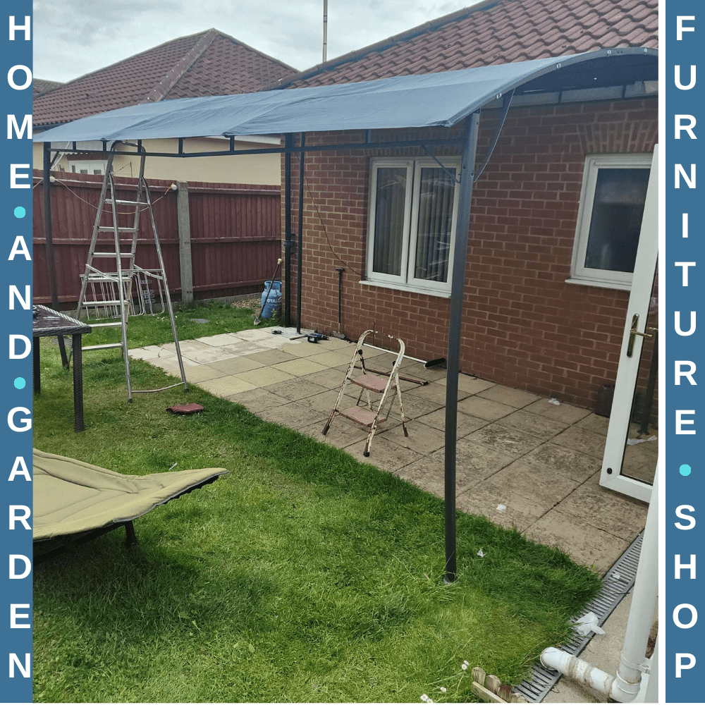 3 x 4m Metal Frame Garden Gazebo – Outdoor Patio Sun Shade Shelter Canopy - Home and Garden Furniture Shop - rustic - furniture