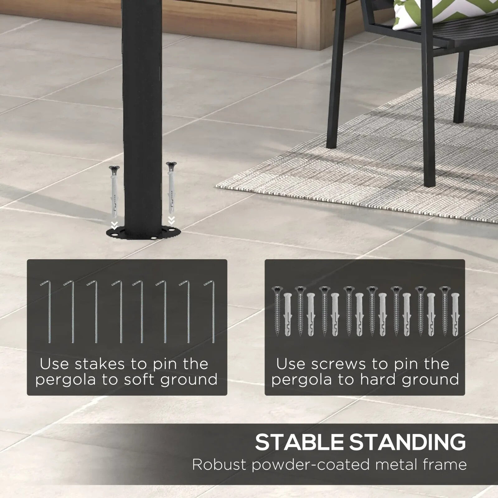 3 x 4m Metal Frame Garden Gazebo – Outdoor Patio Sun Shade Shelter Canopy - Home and Garden Furniture Shop - rustic - furniture