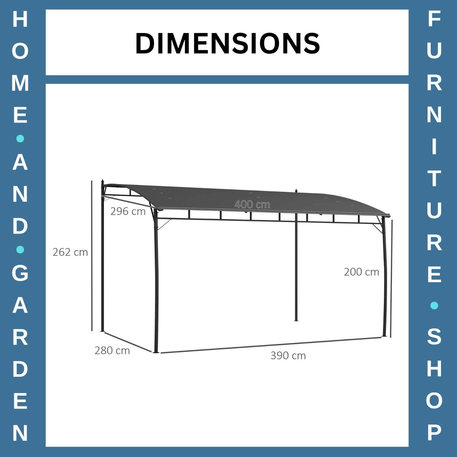 3 x 4m Metal Frame Garden Gazebo – Outdoor Patio Sun Shade Shelter Canopy - Home and Garden Furniture Shop - rustic - furniture