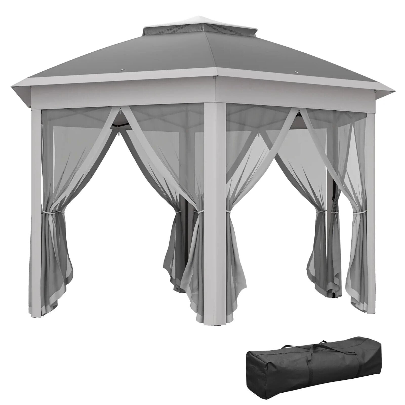 3 x 4m Pop Up Gazebo w/ Mesh Curtains Outdoor Garden Marquee Party Tent Shelter - Home and Garden Furniture Shop - #rustic - furniture#