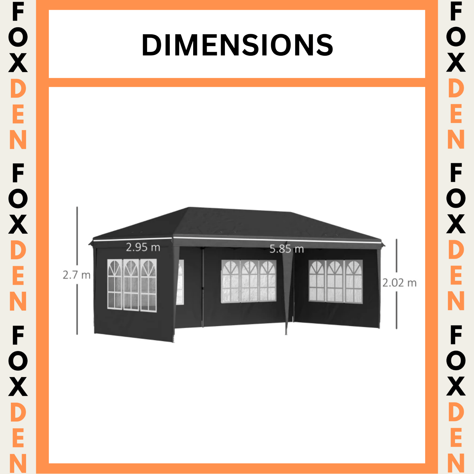 3 x 6m Heavy Duty Pop Up Gazebo Large Black Marquee Outdoor Party Tent Shelter - Home and Garden Furniture Shop - rustic - furniture