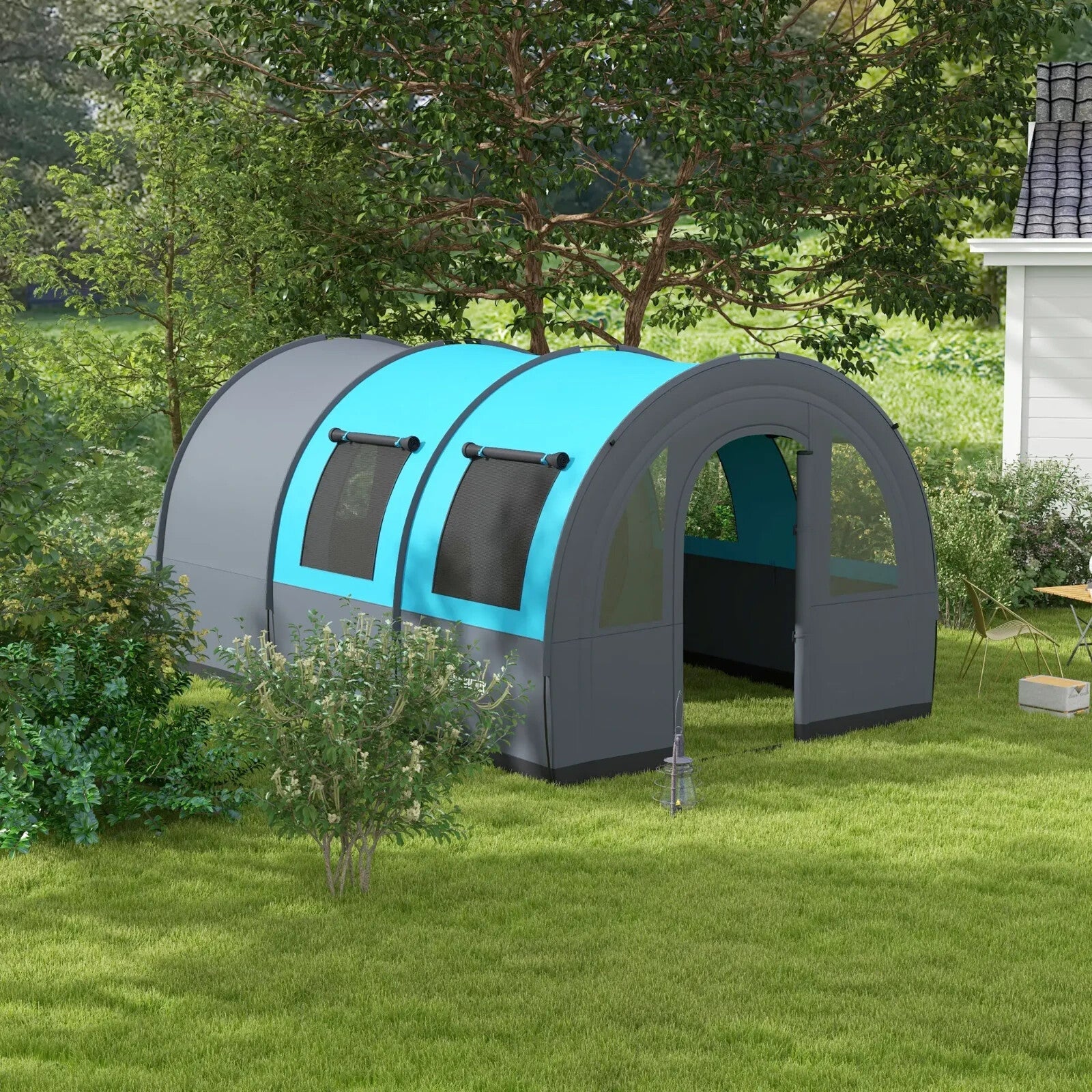 3000mm Waterproof Camping Tent 5 6 Man Family w/ Living Area Bedroom & Carry Bag - Home and Garden Furniture Shop - rustic - furniture