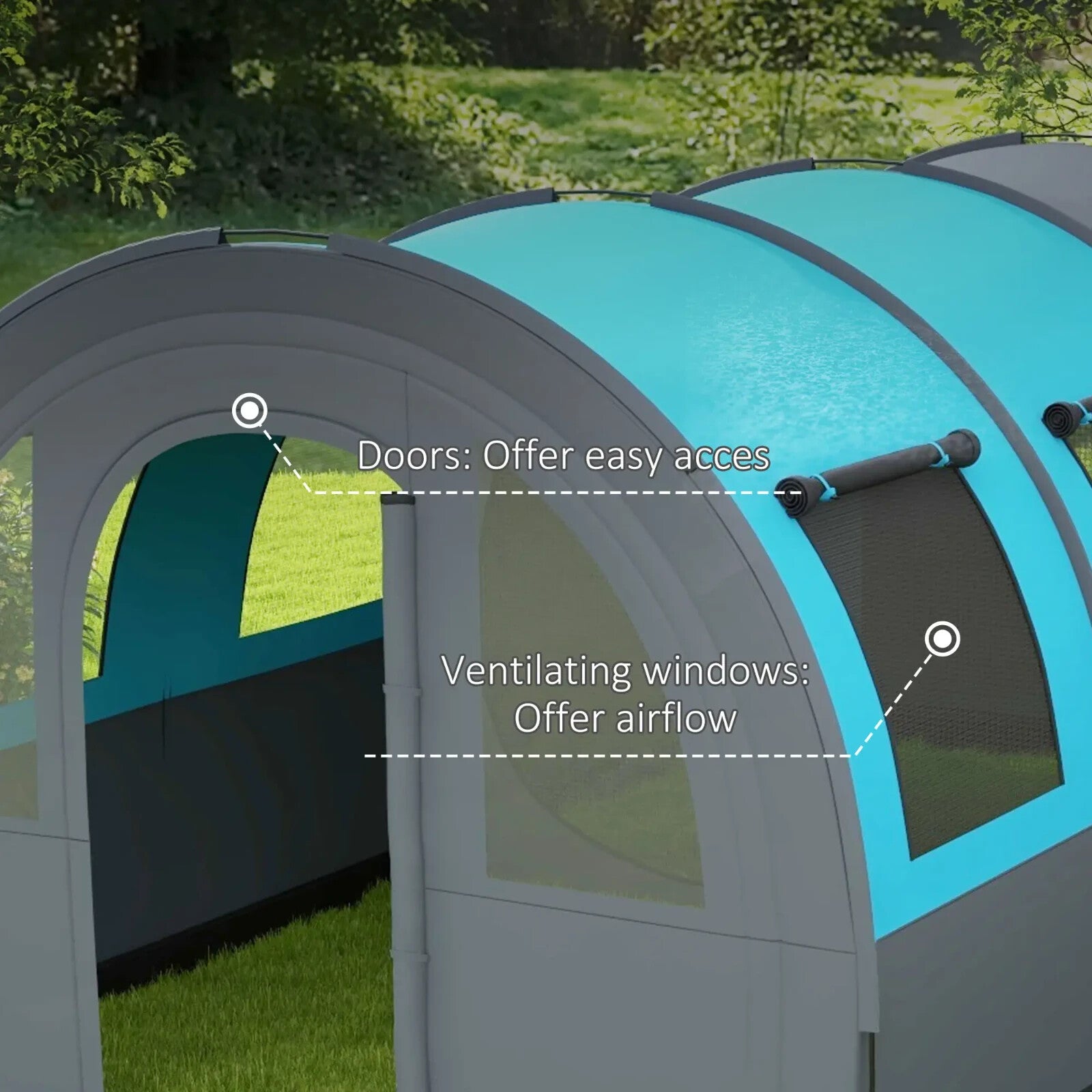 3000mm Waterproof Camping Tent 5 6 Man Family w/ Living Area Bedroom & Carry Bag - Home and Garden Furniture Shop - rustic - furniture