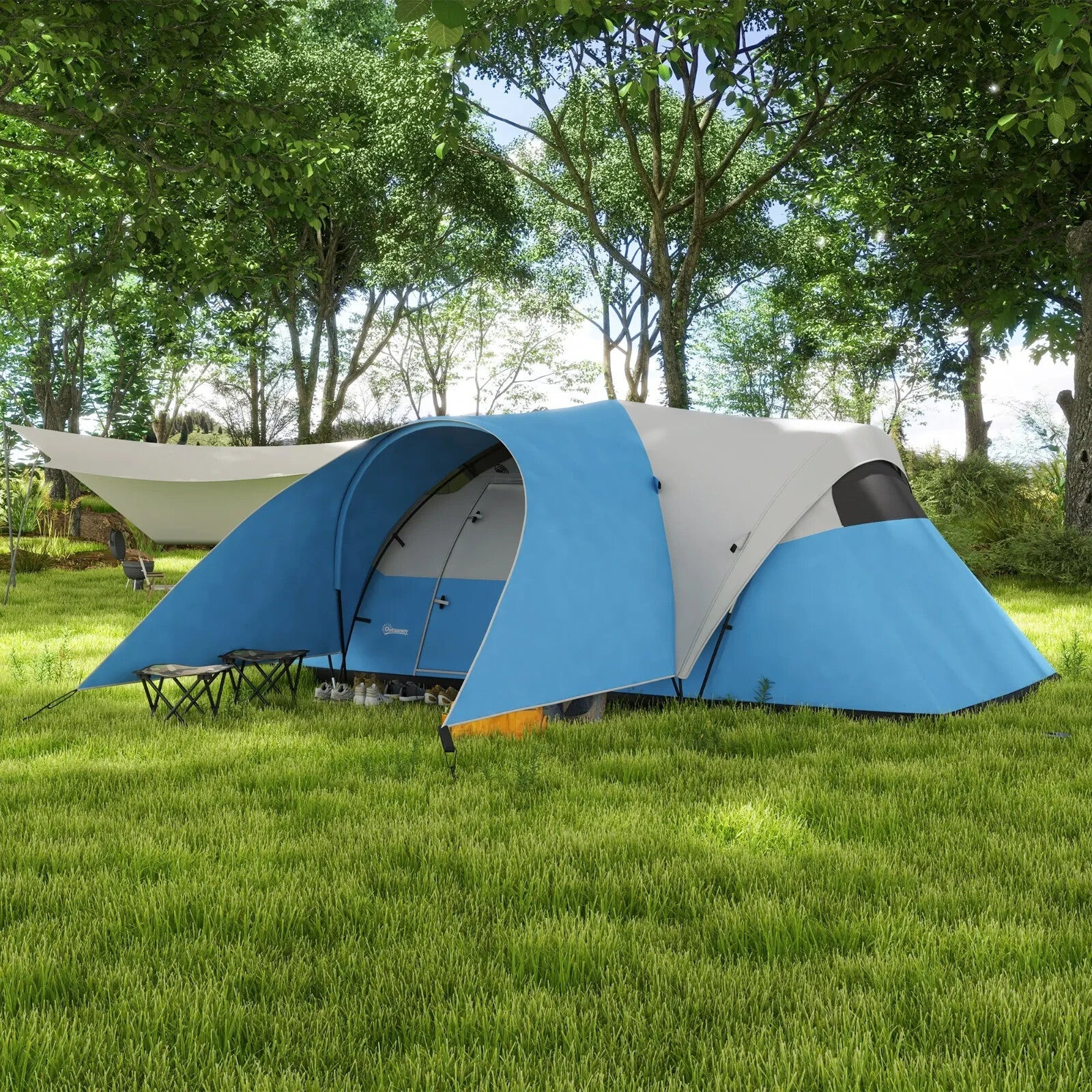 3000mm Waterproof Camping Tent 5 to 6 Man with Porch Groundsheet and Carry Bag - Home and Garden Furniture Shop - rustic - furniture