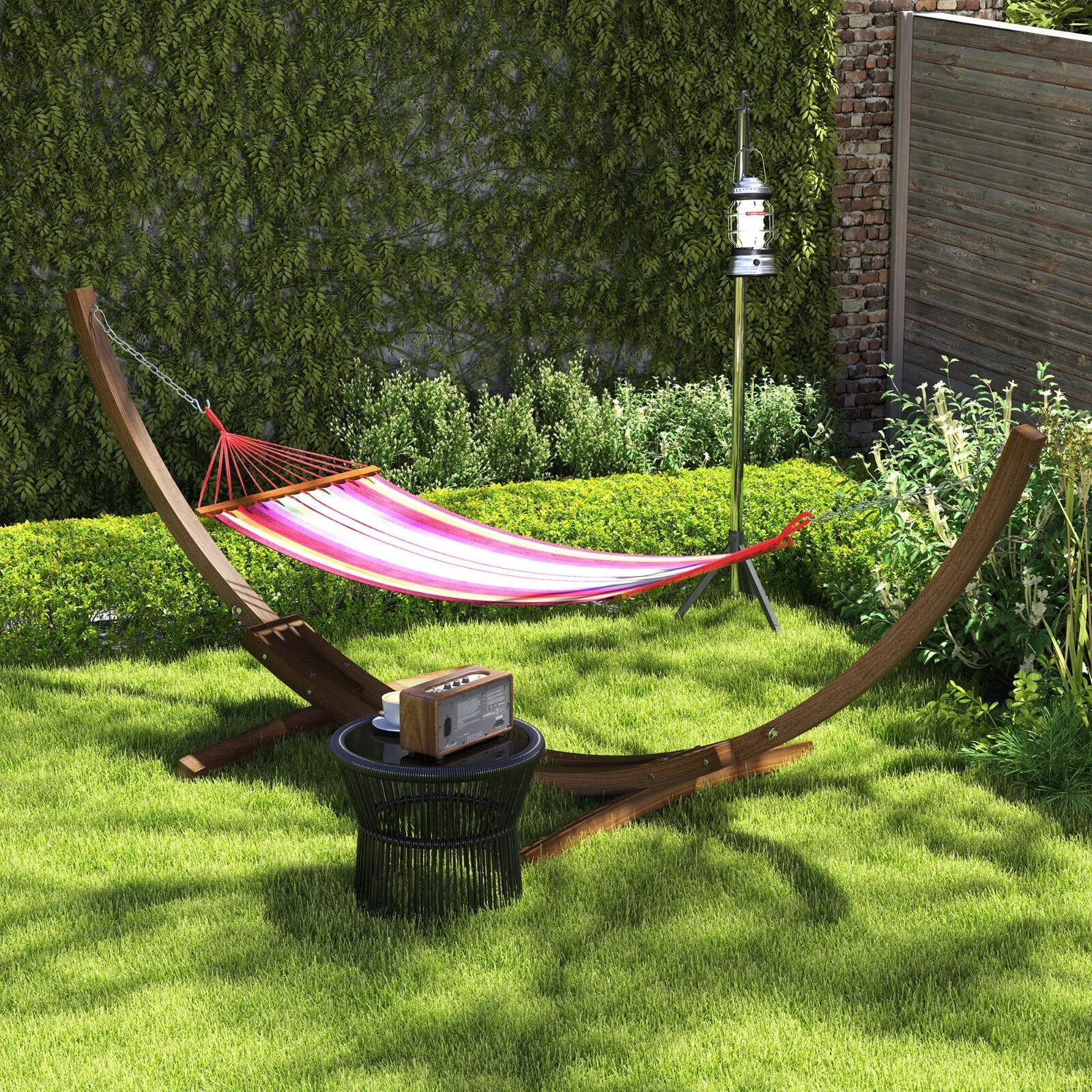 3.25m Wooden Hammock Stand Universal Fit Garden Camping Picnic Outdoor Accessory - Home and Garden Furniture Shop - rustic - furniture